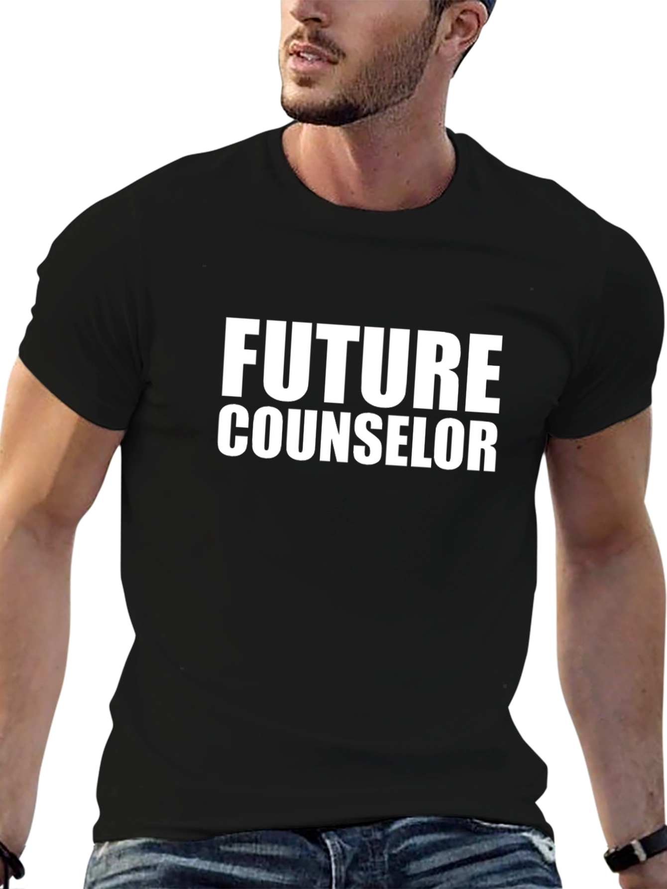 Future Counselor Black Graphic T-Shirt