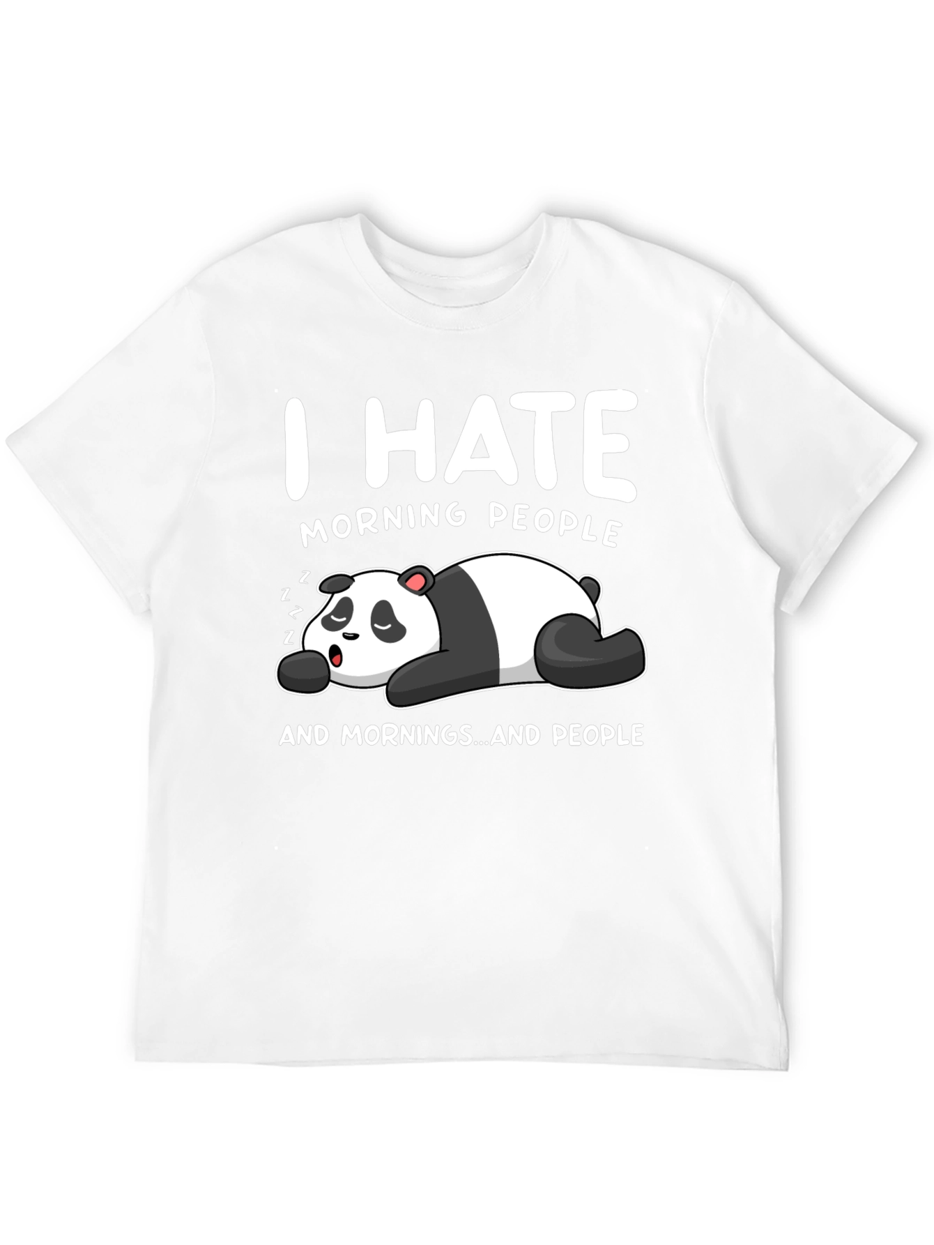 I Hate Morning People Panda Black T-Shirt