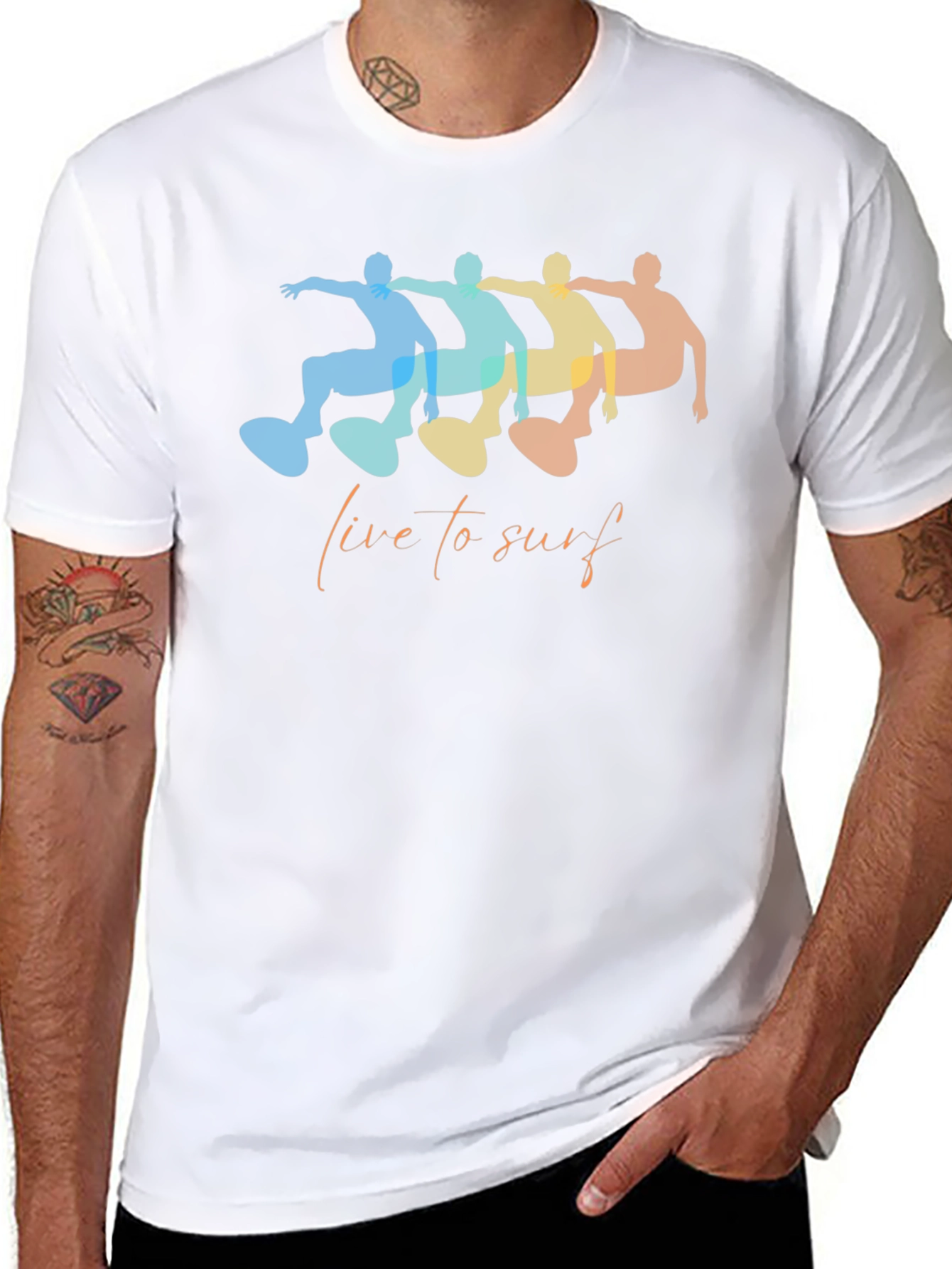Live to Surf Graphic Tee - Unisex Casual T-Shirt