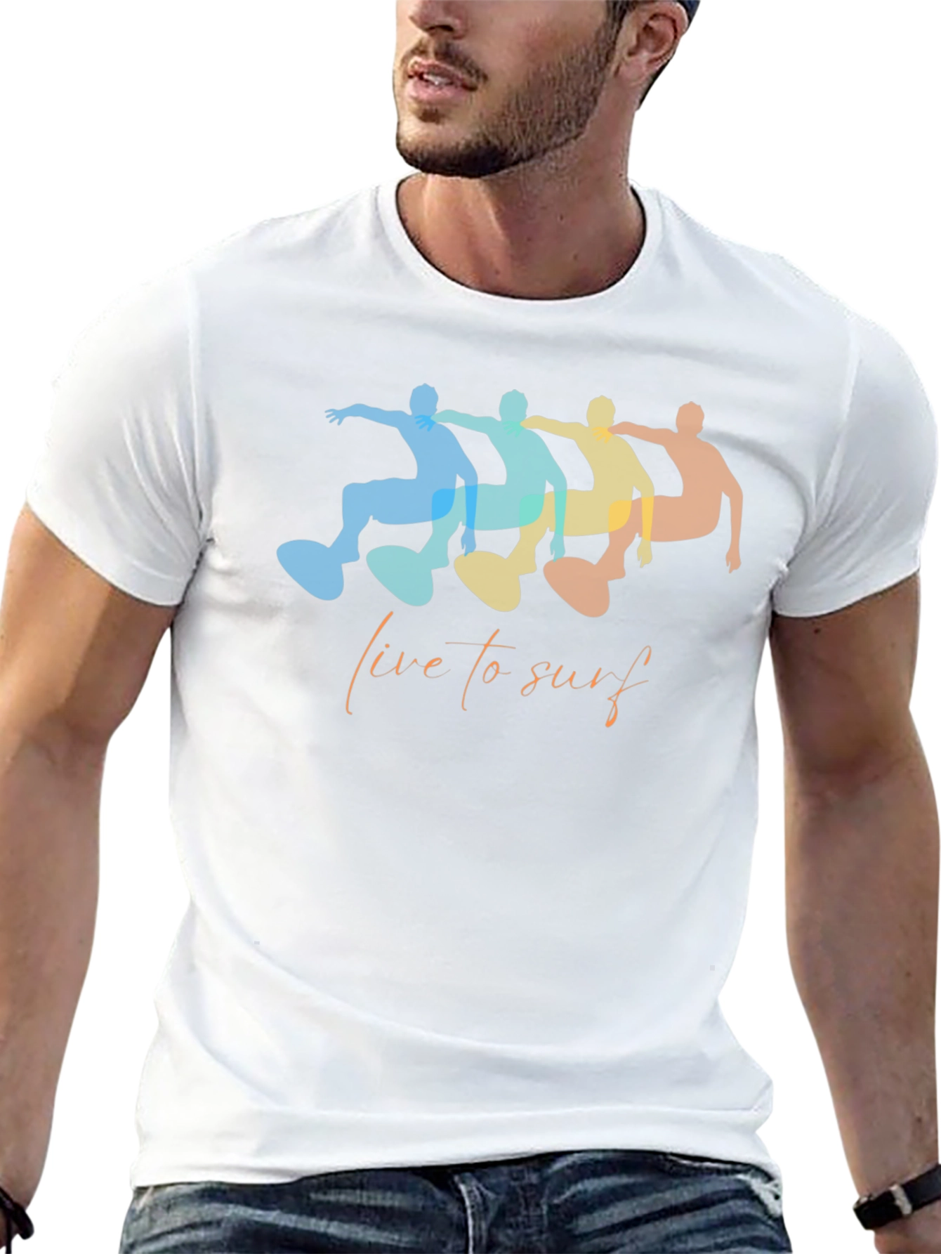 Live to Surf Graphic Tee - Unisex Casual T-Shirt