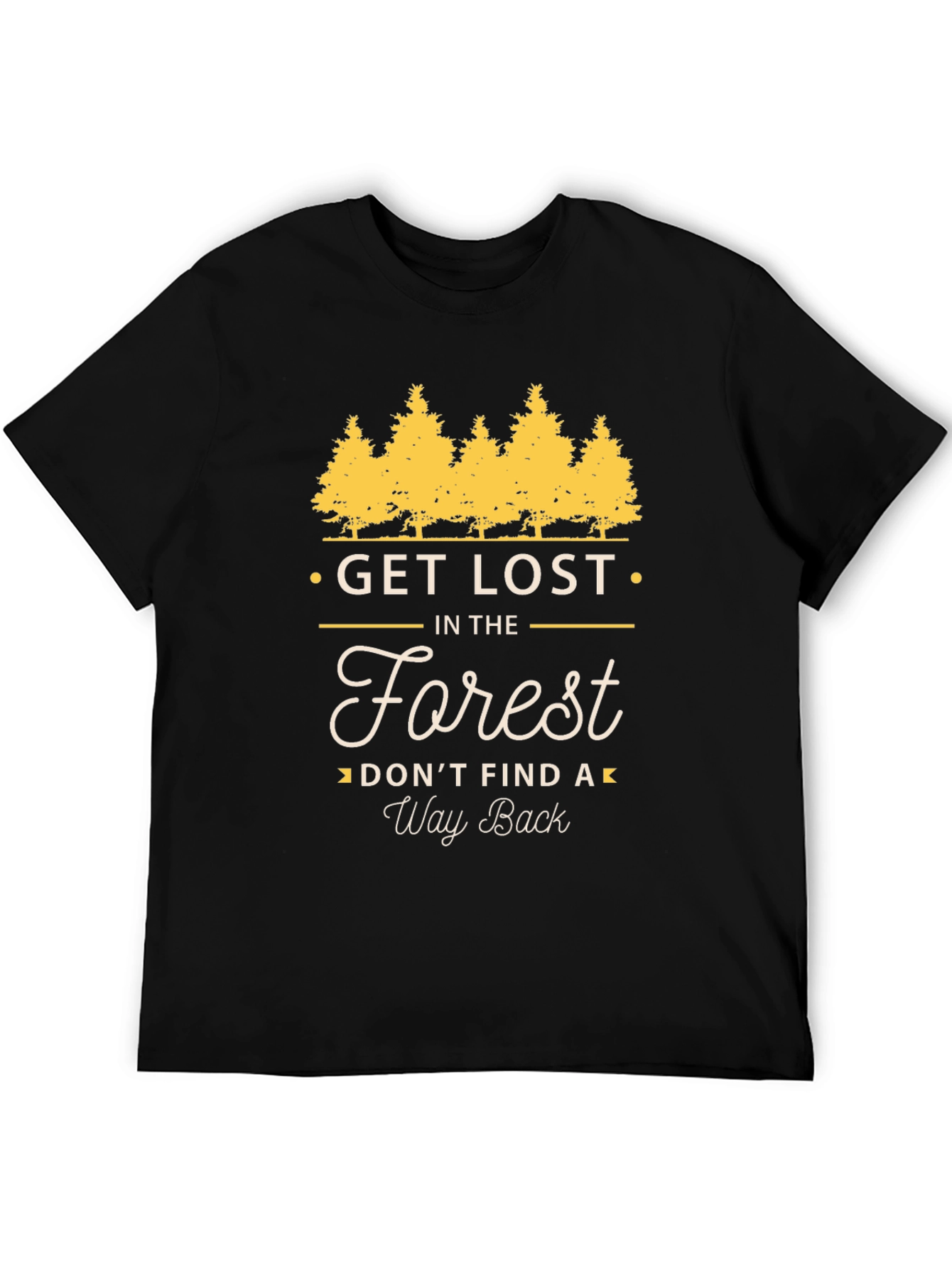 Get Lost in The Forest Mens Black T-Shirt