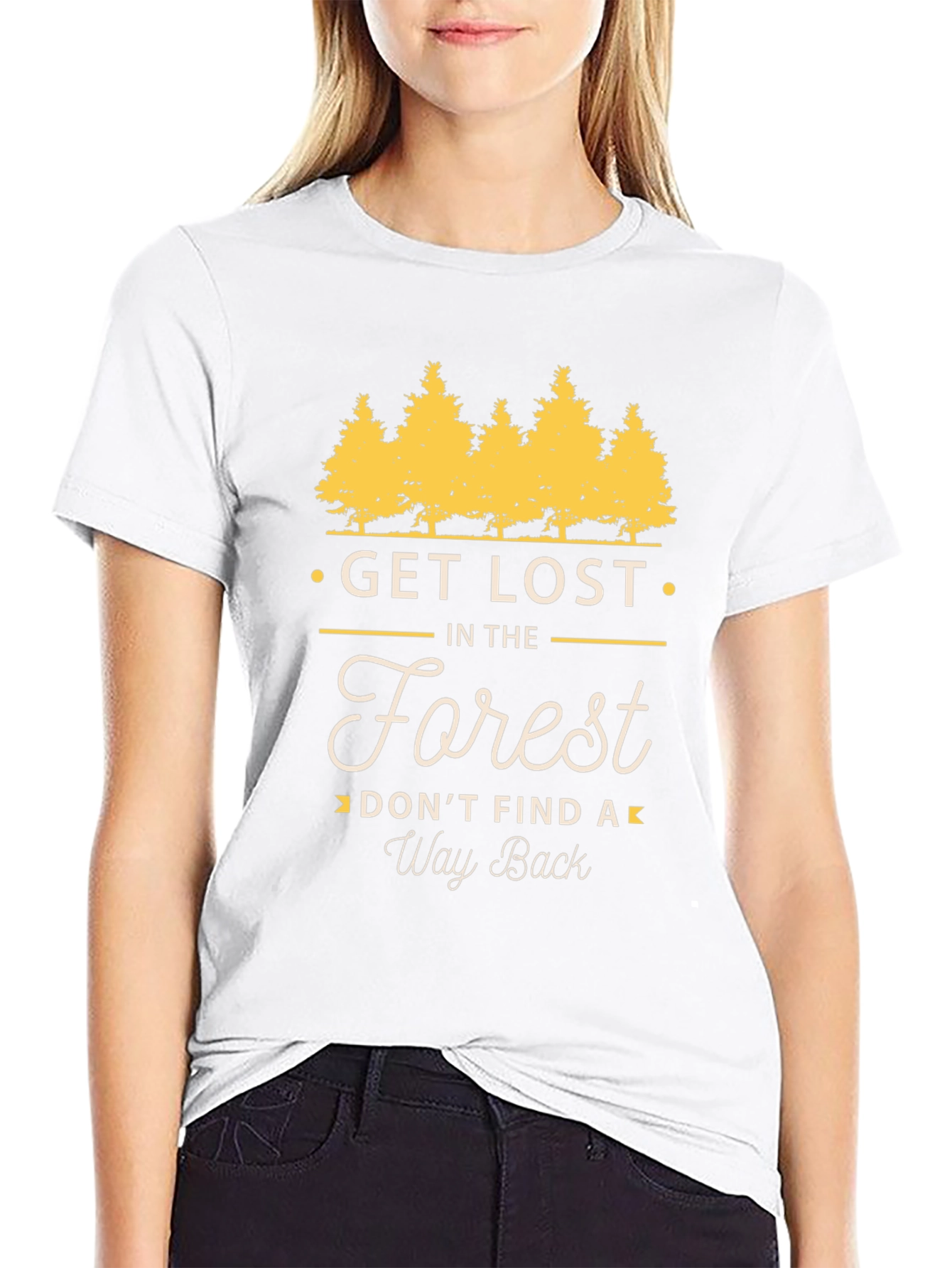 Get Lost in The Forest Mens Black T-Shirt