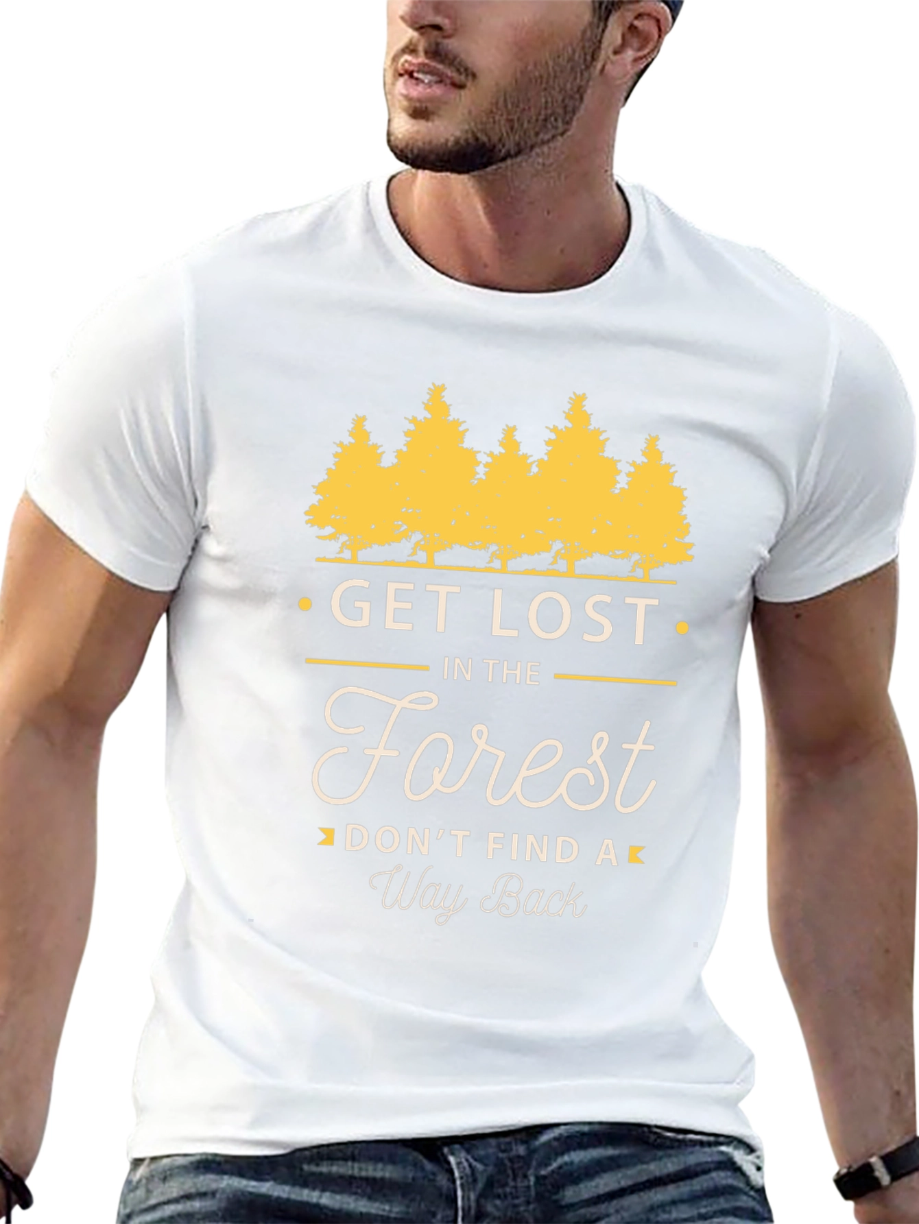 Get Lost in The Forest Mens Black T-Shirt