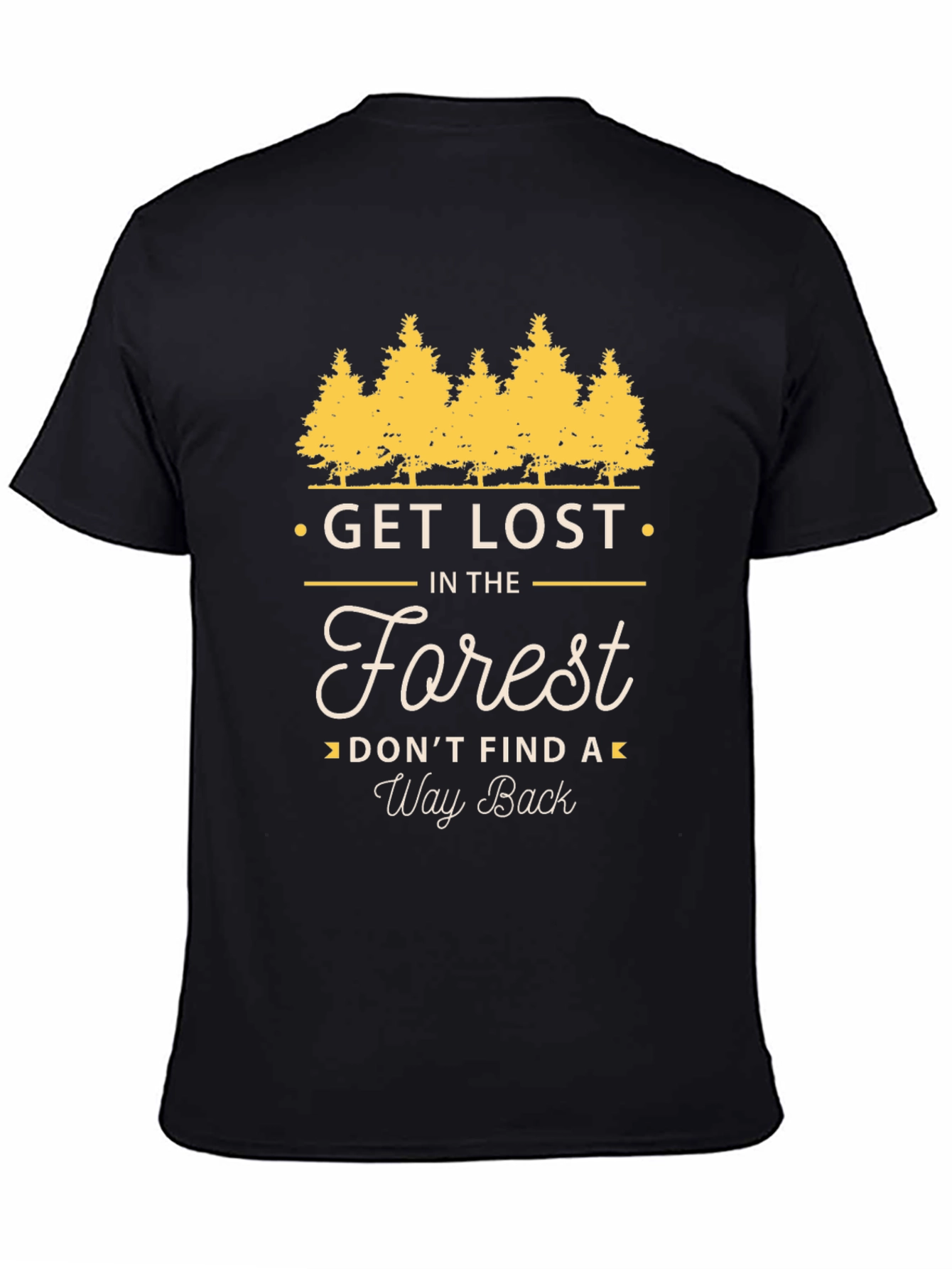 Get Lost in The Forest Mens Black T-Shirt