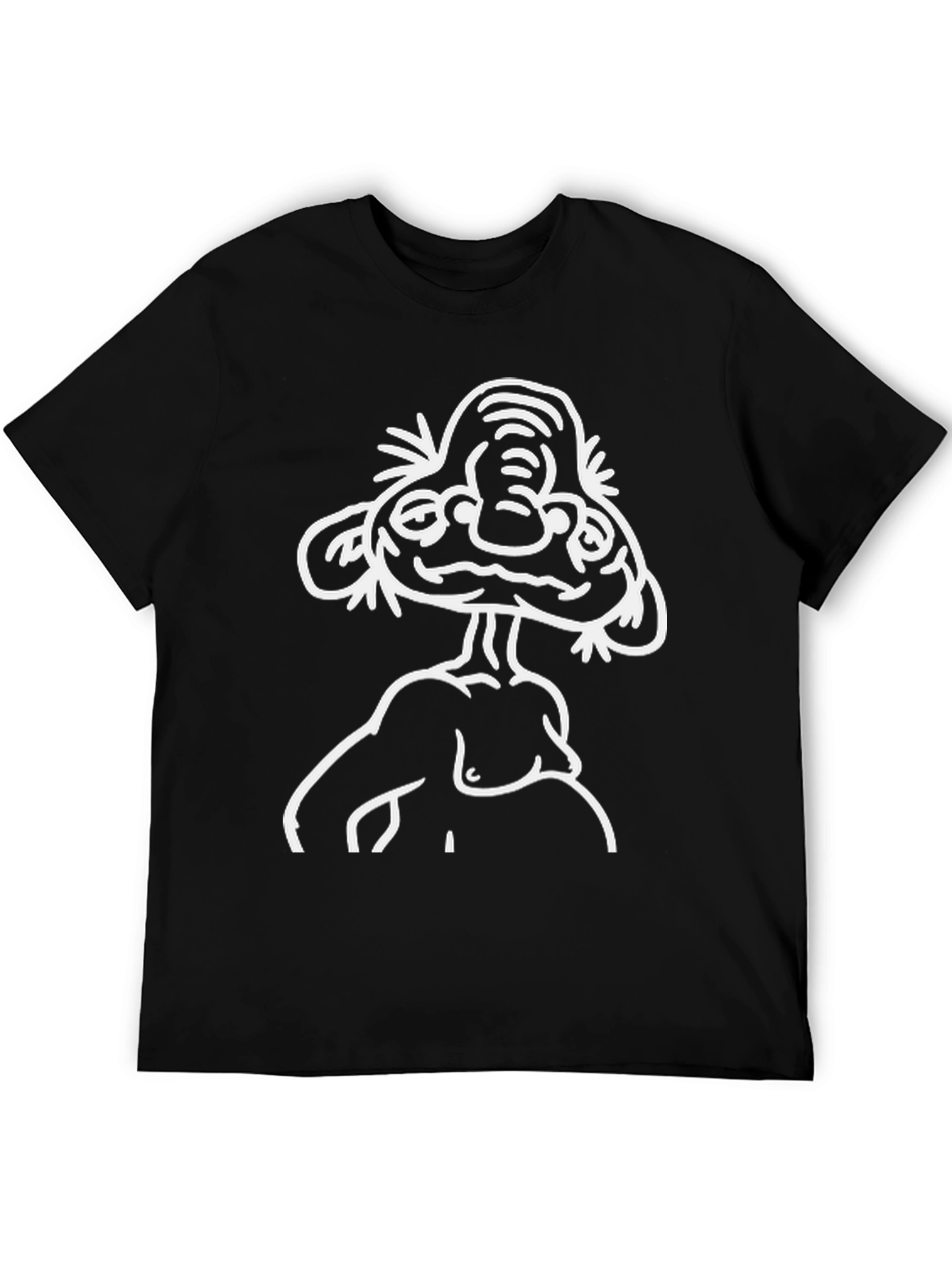 Abstract Cartoon Character Black T-Shirt