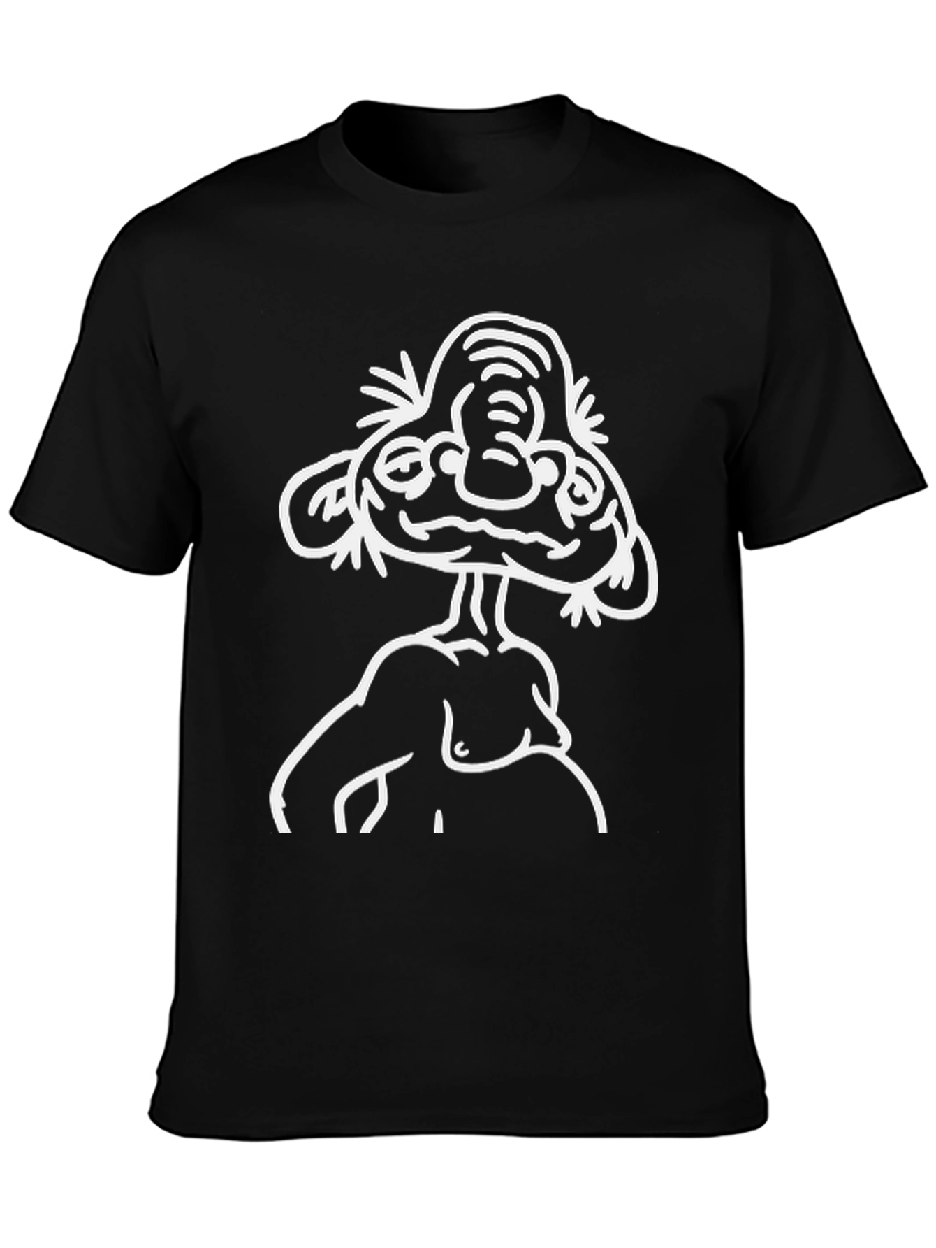 Abstract Cartoon Character Black T-Shirt