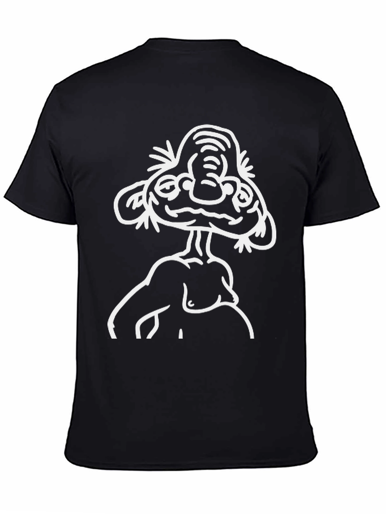 Abstract Cartoon Character Black T-Shirt