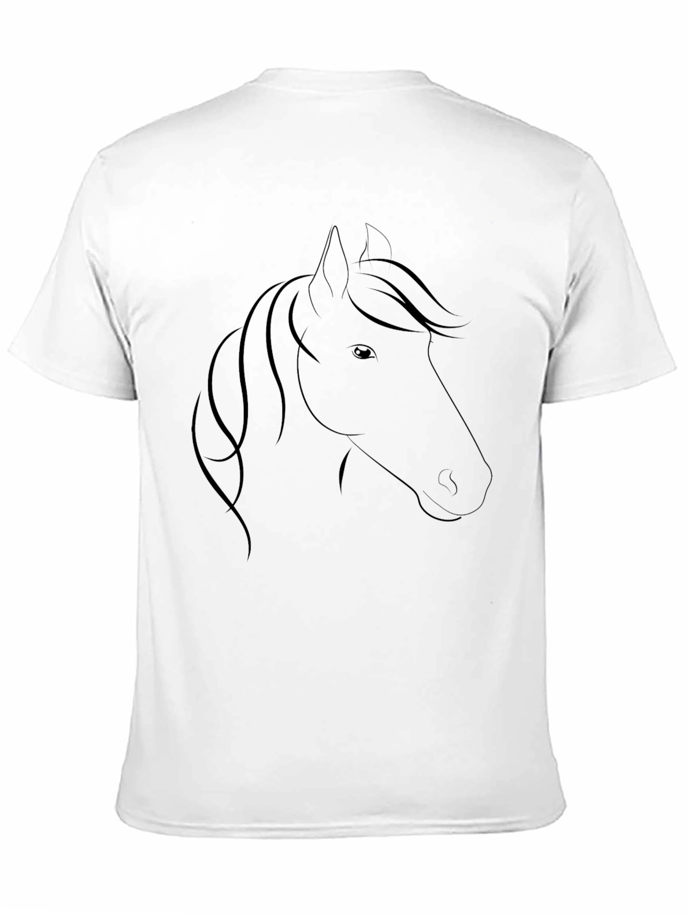 Black T-Shirt with Horse Head Design