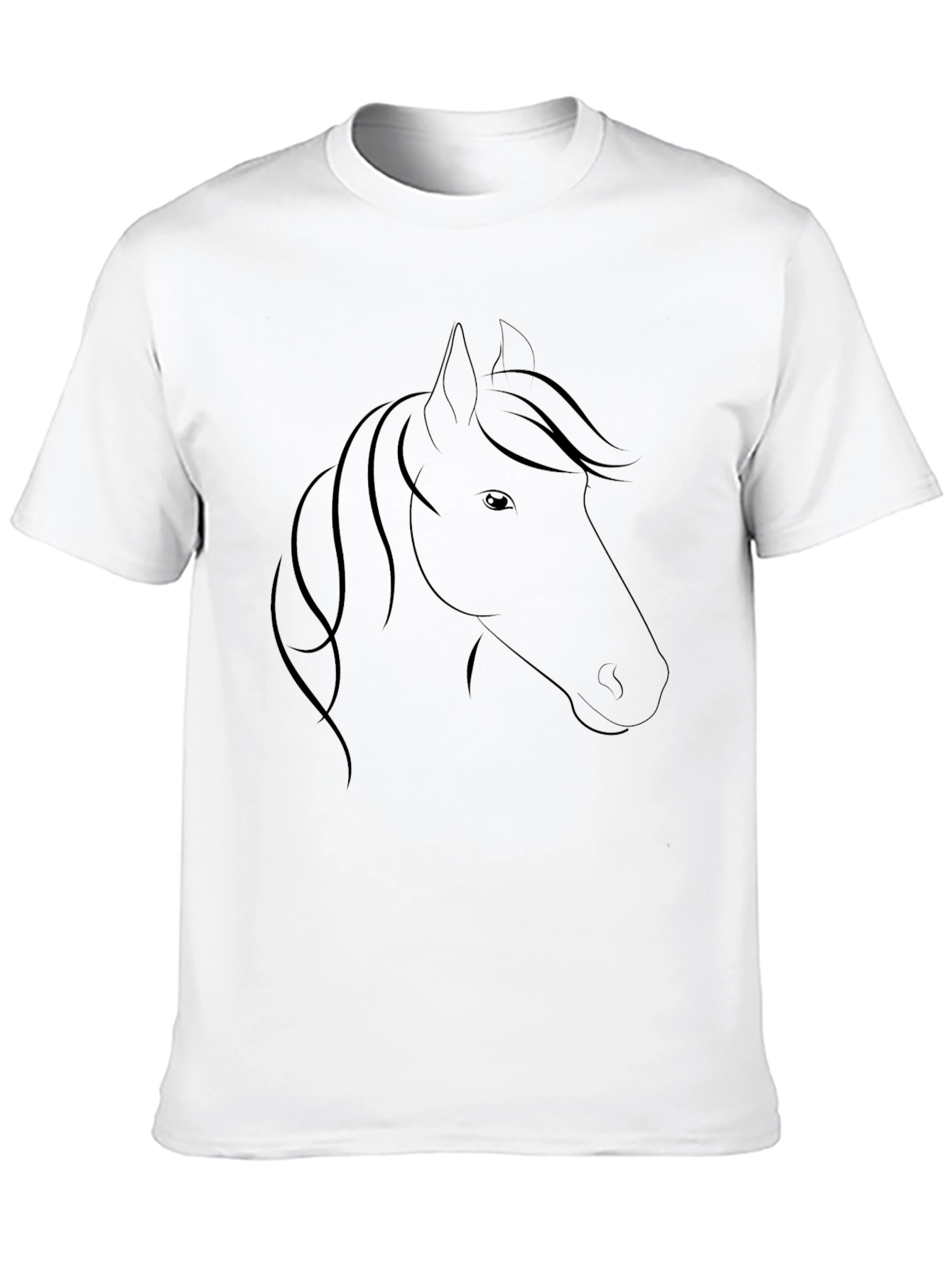 Black T-Shirt with Horse Head Design