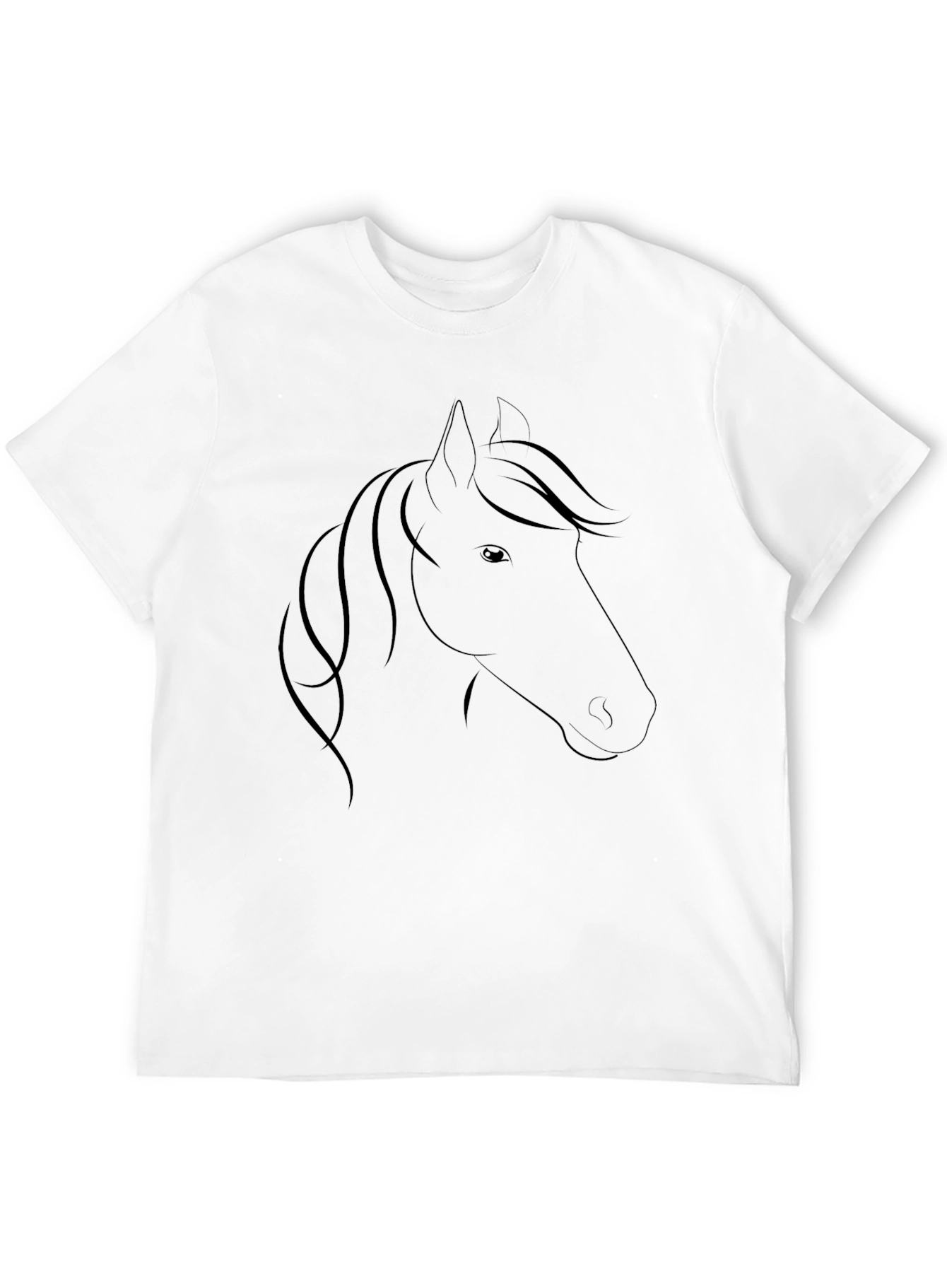Black T-Shirt with Horse Head Design