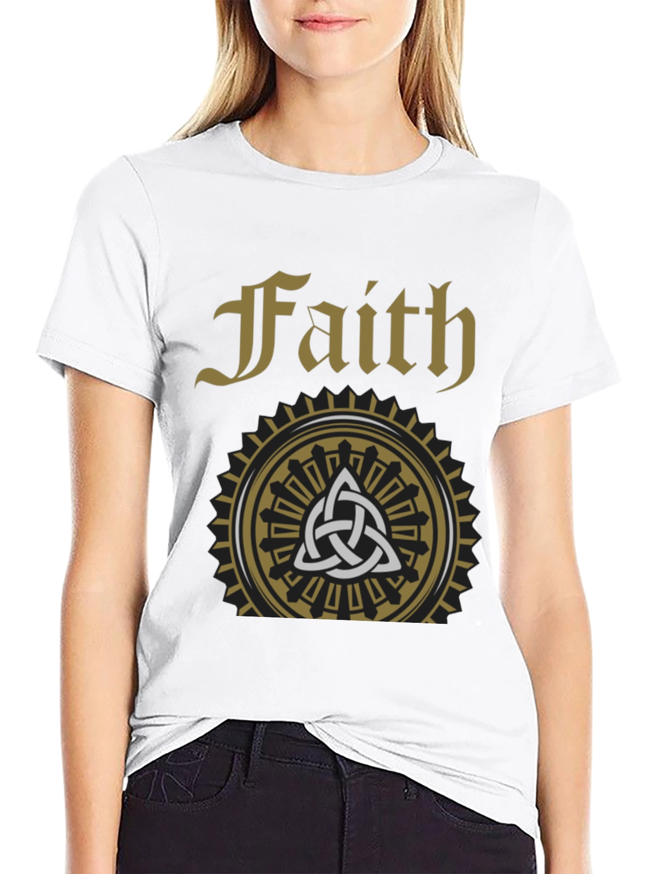 Faith Celtic Knot Graphic Tee - Stylish Black T-Shirt