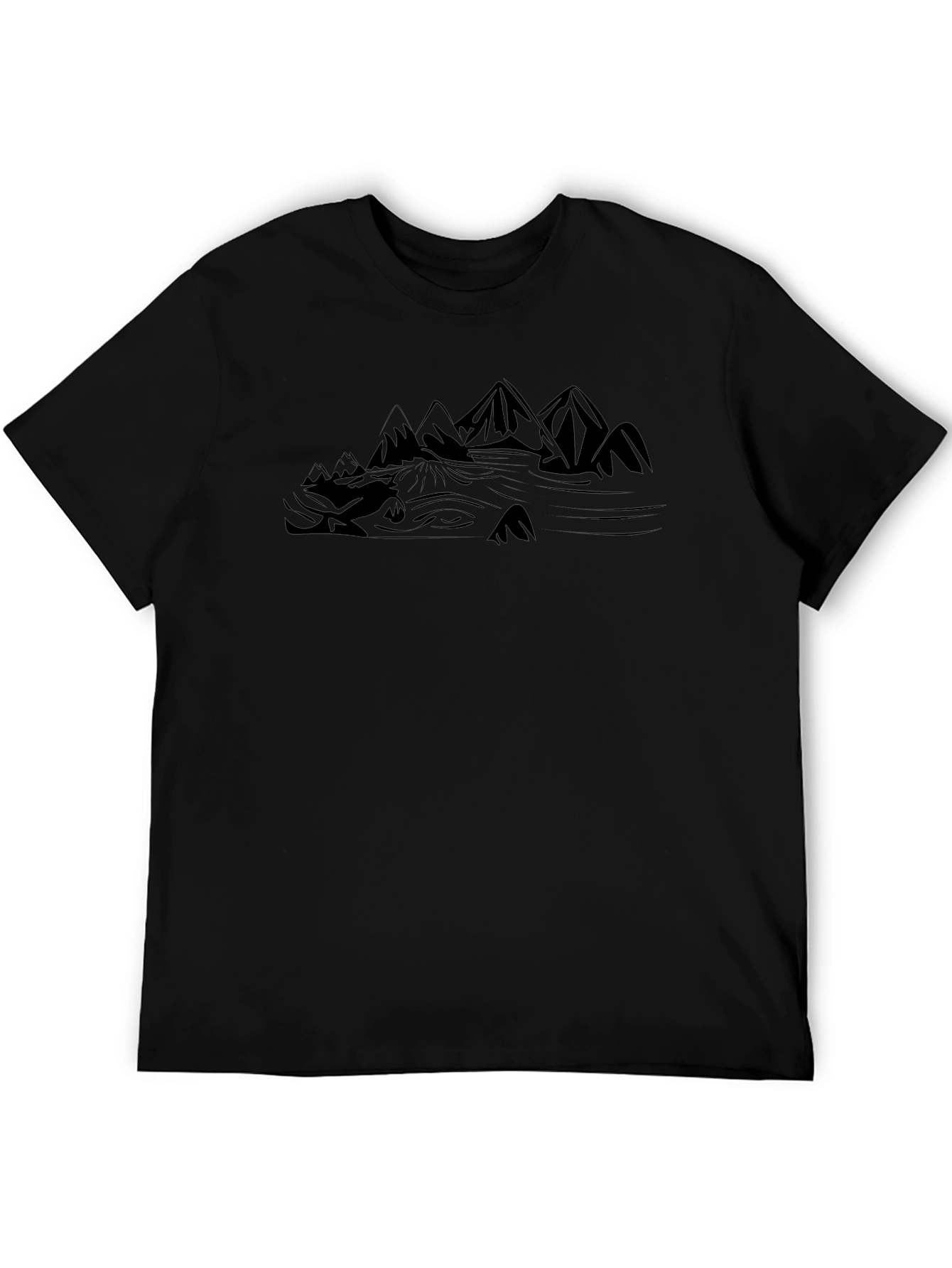 Mountainscape Graphic Black T-Shirt