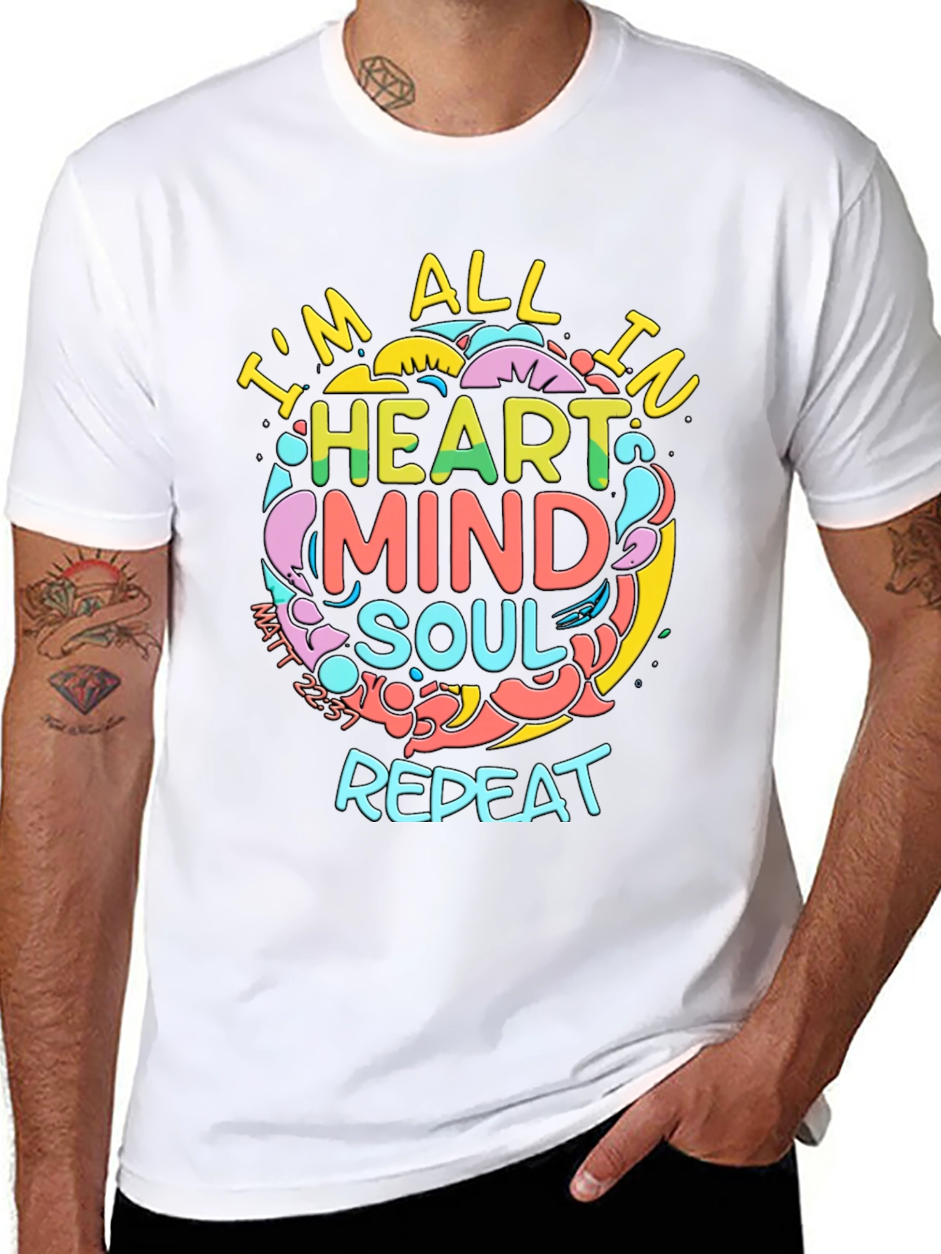 Heart Mind Soul Repeat Graphic Tee