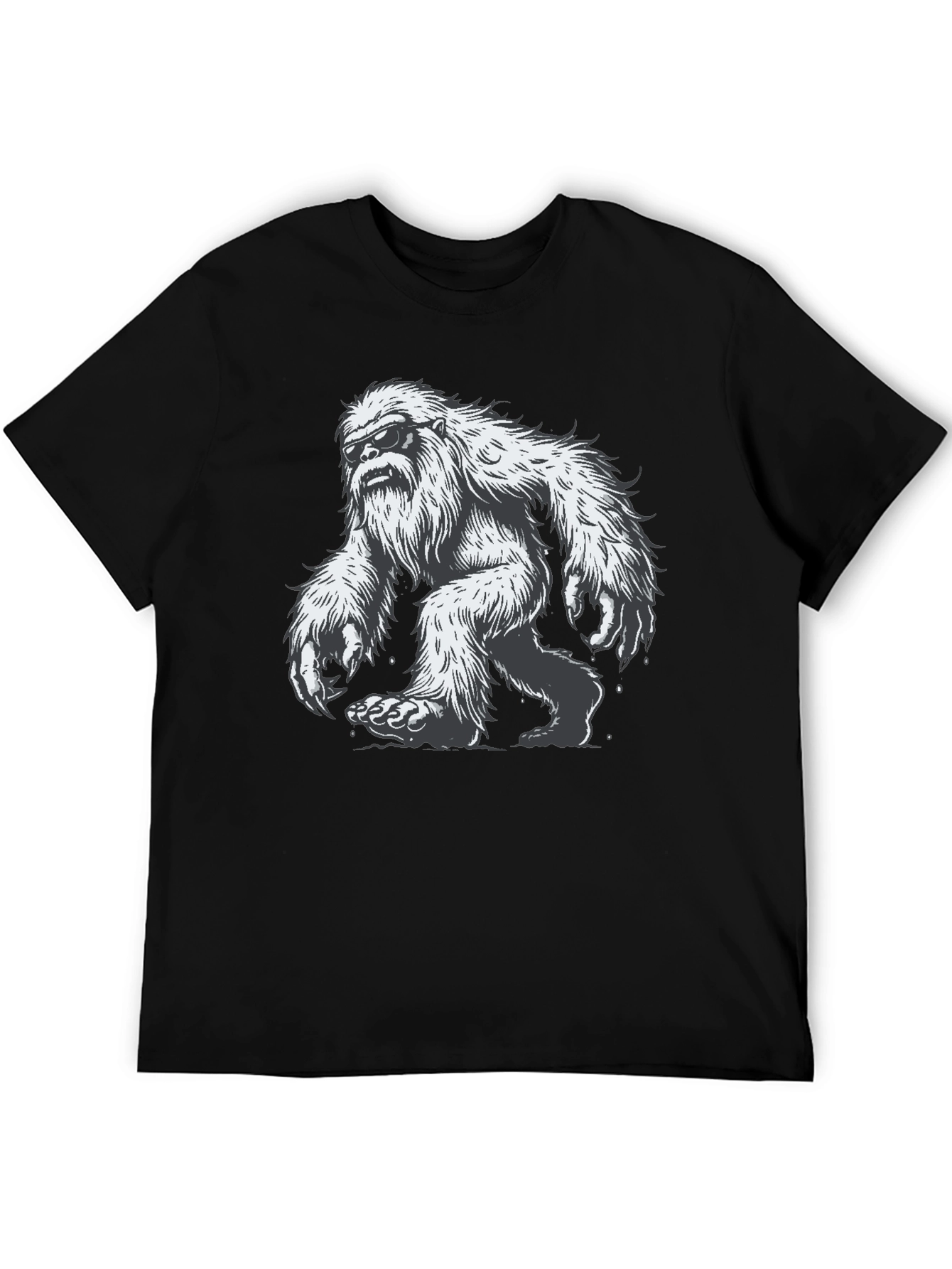 Cool Yeti Graphic Tee - Black Cotton Blend