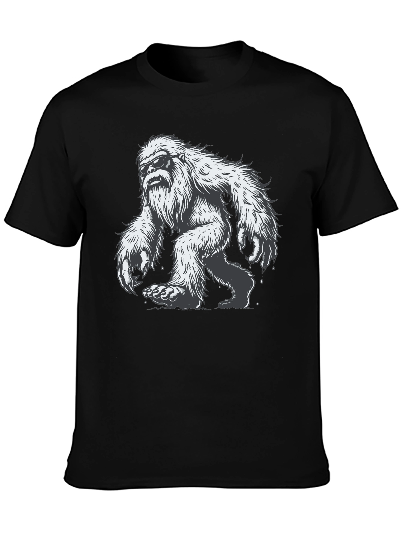 Cool Yeti Graphic Tee - Black Cotton Blend