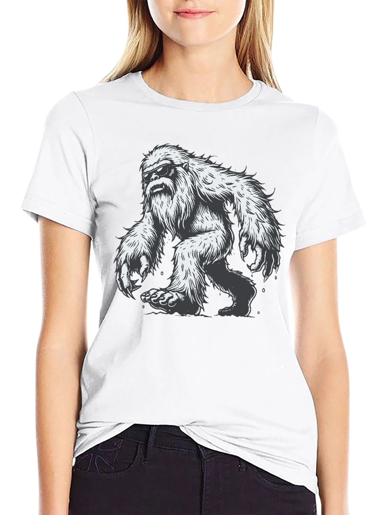 Cool Yeti Graphic Tee - Black Cotton Blend