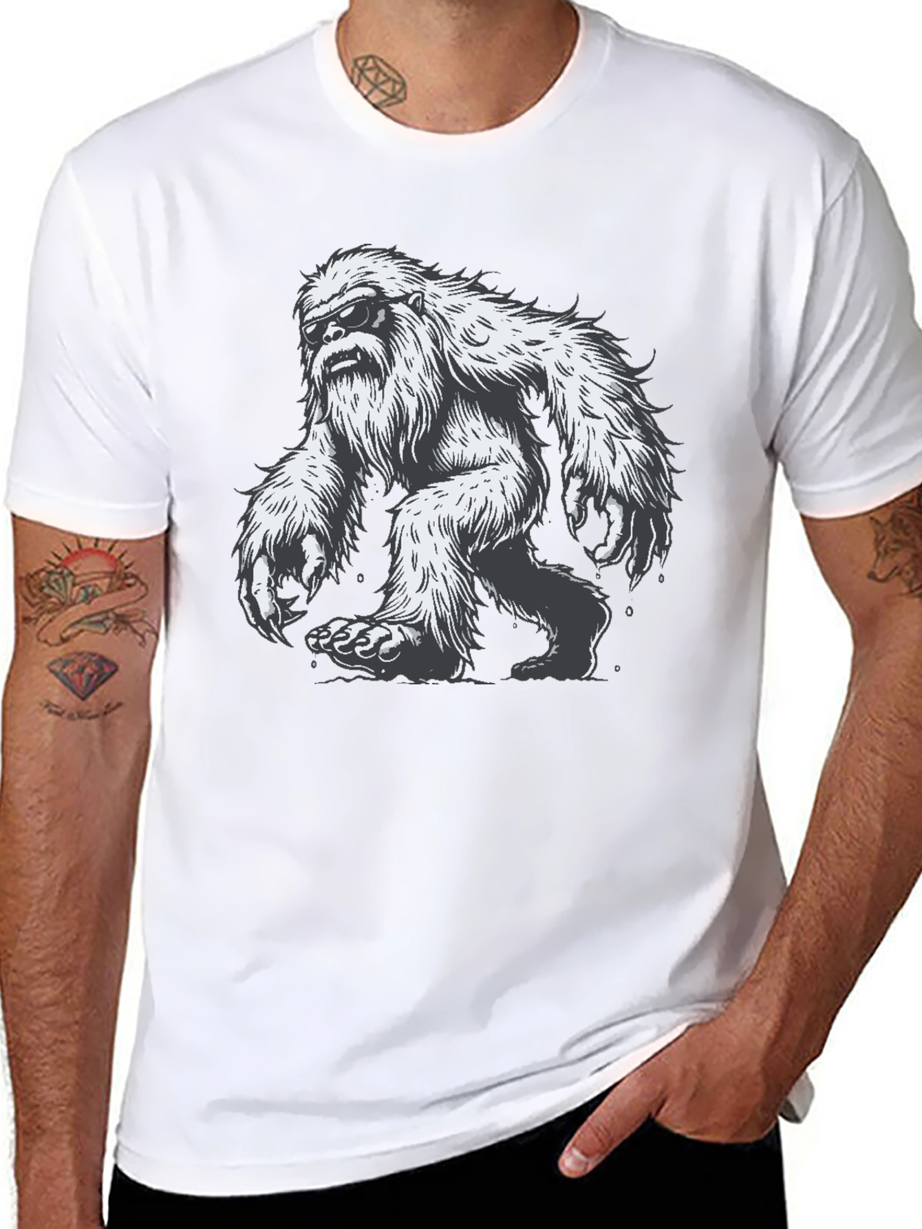 Cool Yeti Graphic Tee - Black Cotton Blend