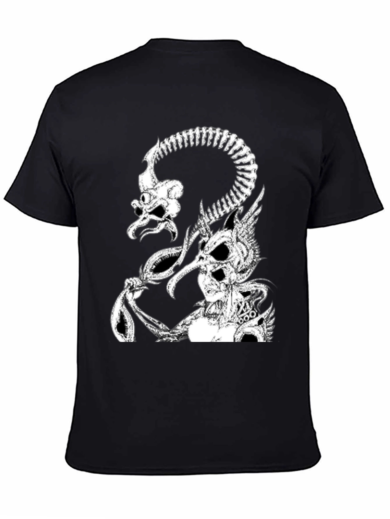 Skull Creature Graphic T-Shirt - Black