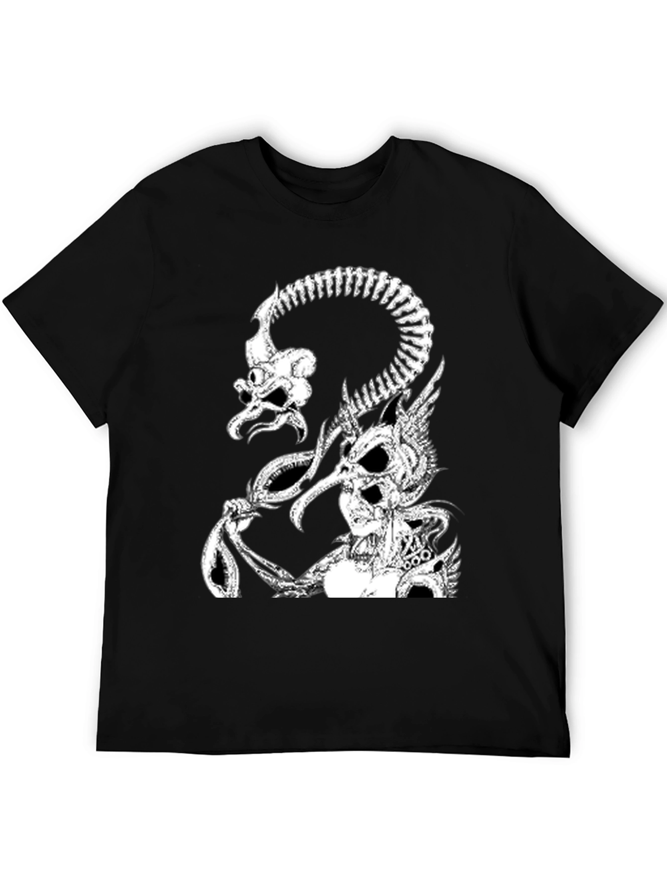 Skull Creature Graphic T-Shirt - Black