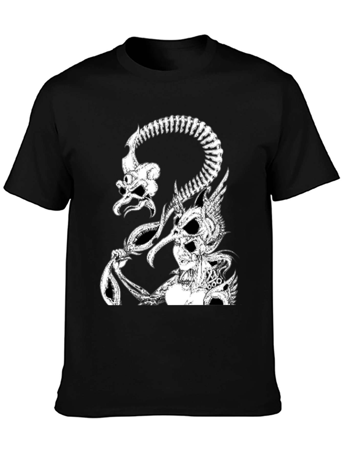 Skull Creature Graphic T-Shirt - Black