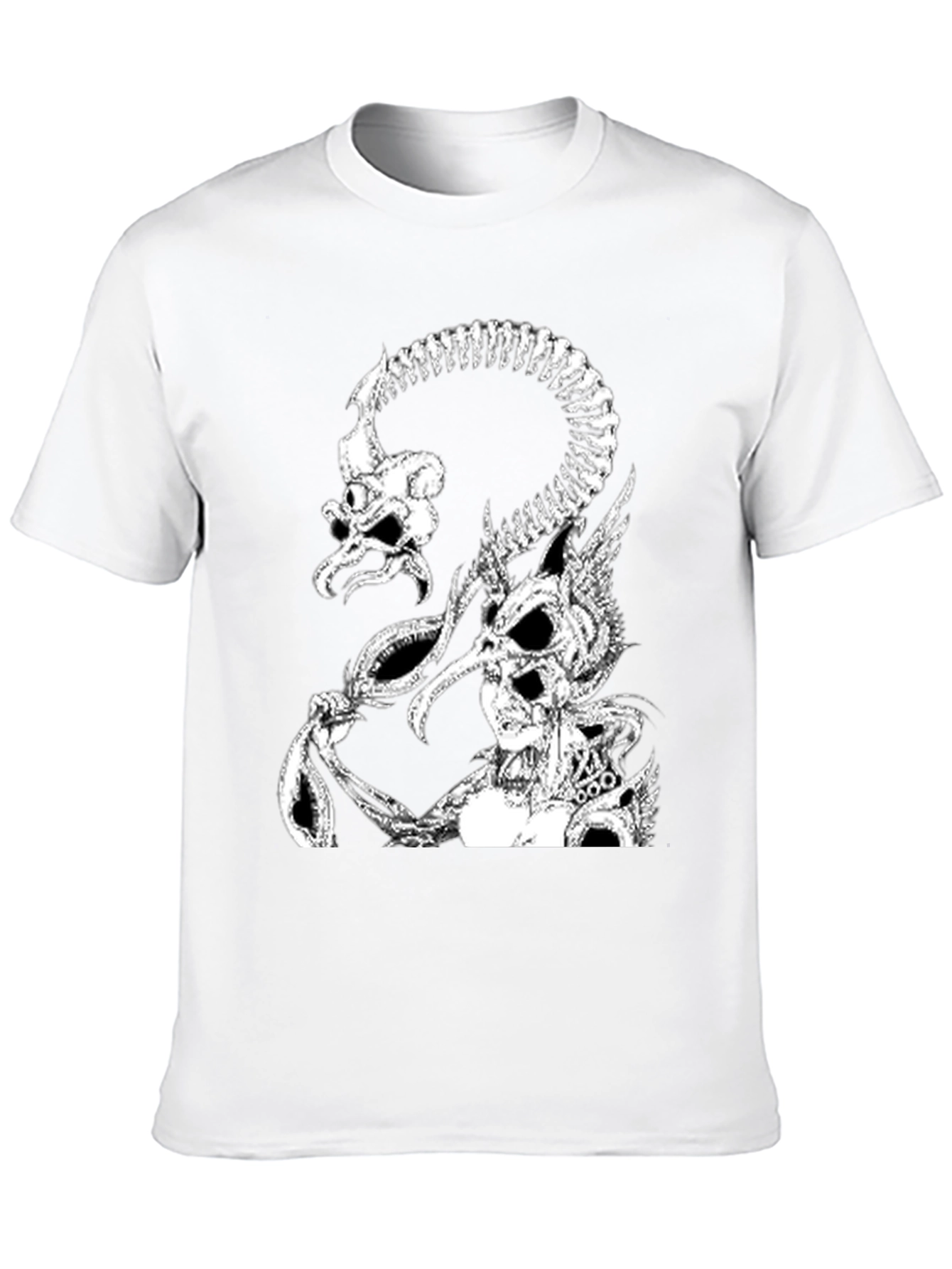 Skull Creature Graphic T-Shirt - Black