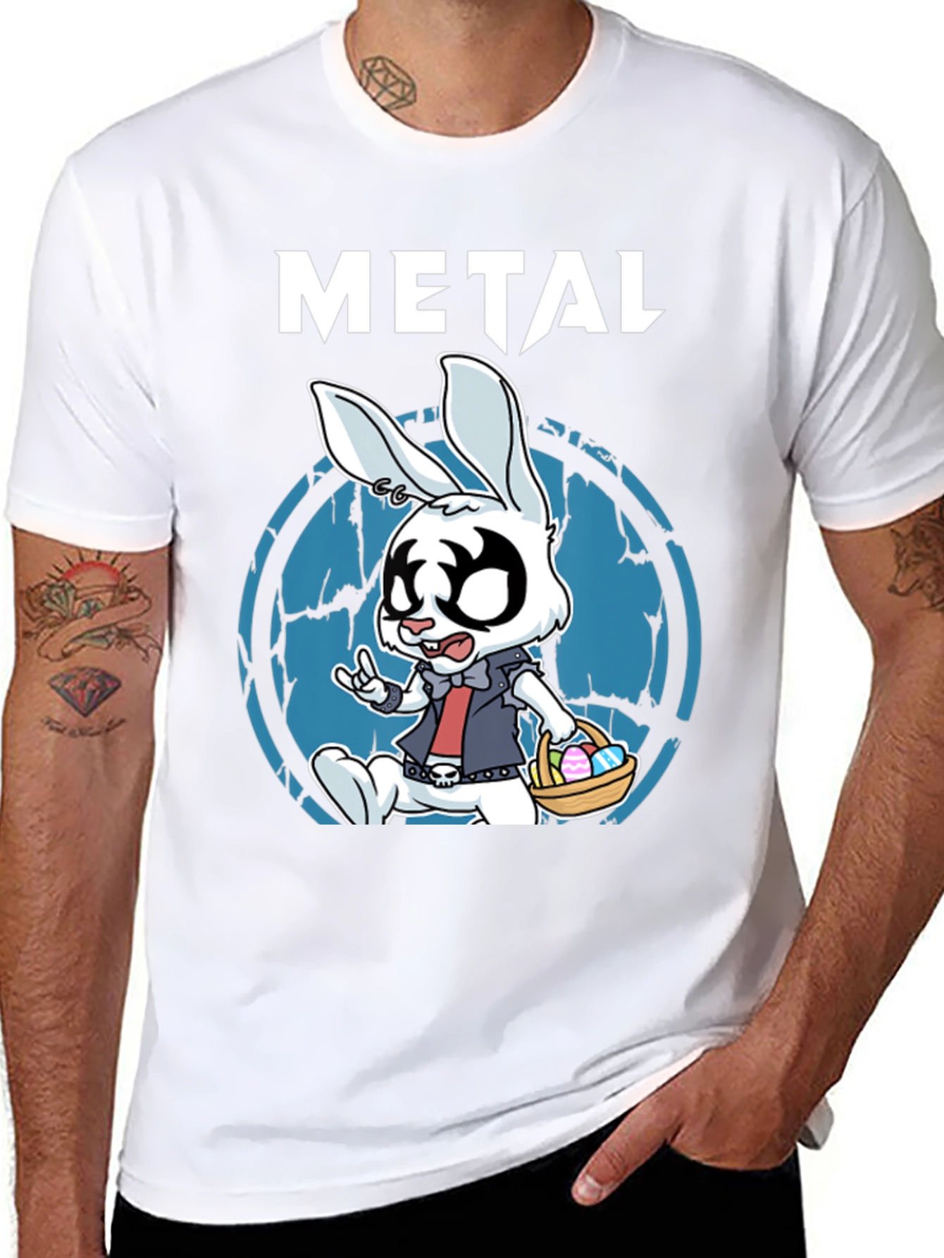 Metal Bunny T-Shirt - Rocker Easter Design
