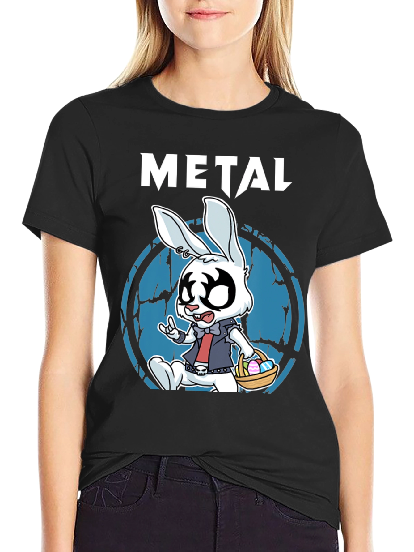 Metal Bunny T-Shirt - Rocker Easter Design