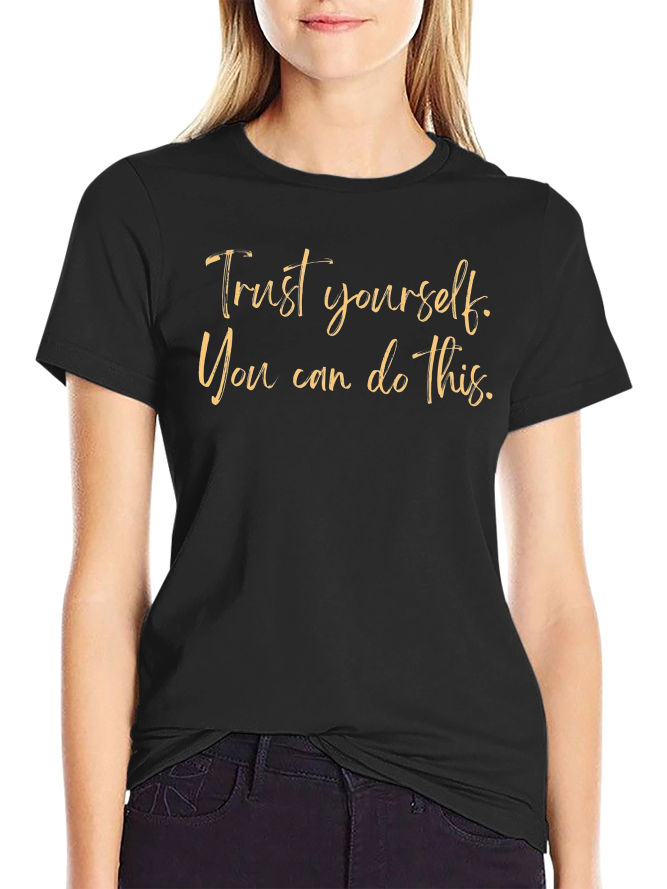 Motivational Trust Yourself Black T-Shirt
