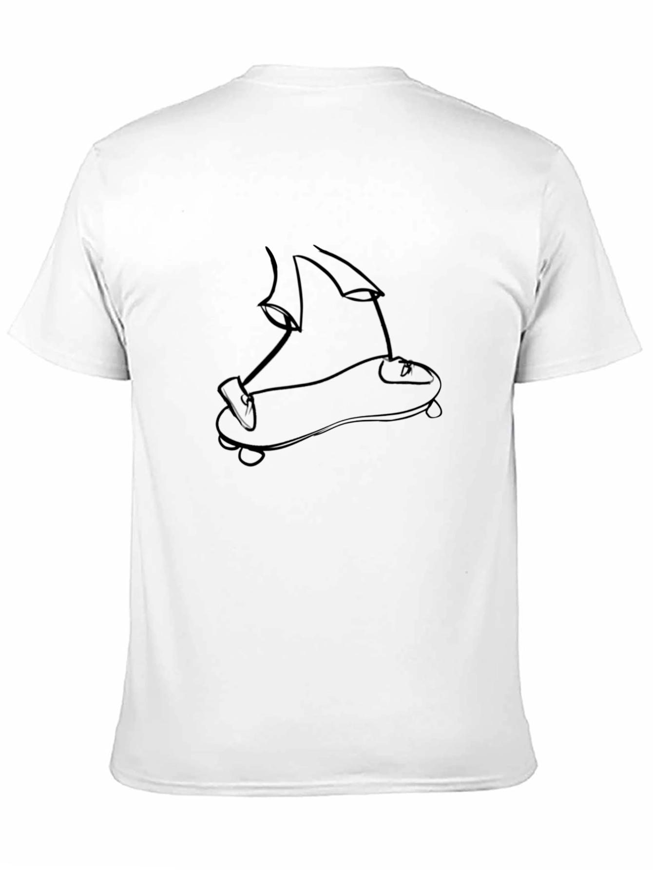 Skateboard Line Art Black T-Shirt