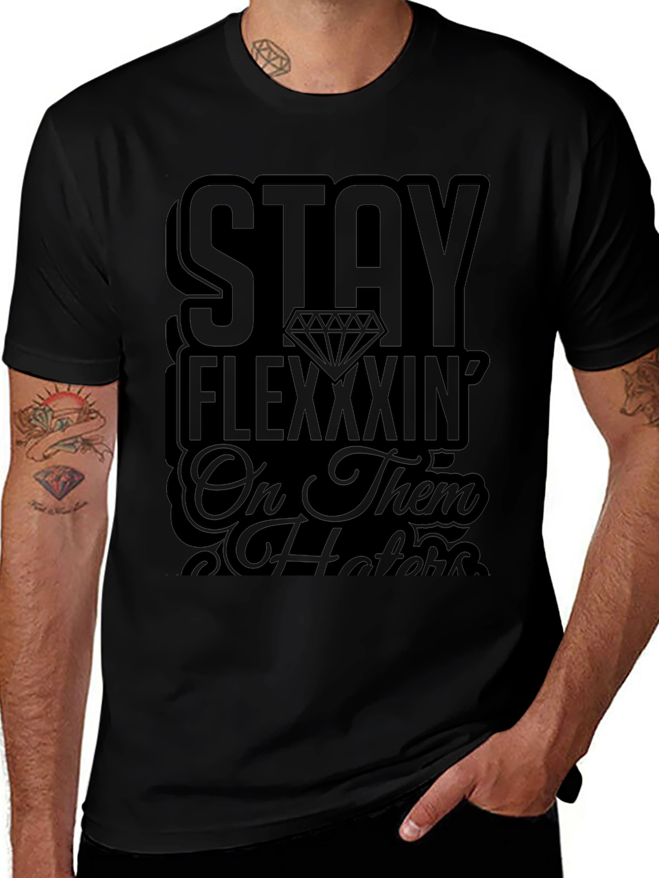 Stay Flexxxin Black Graphic Tee