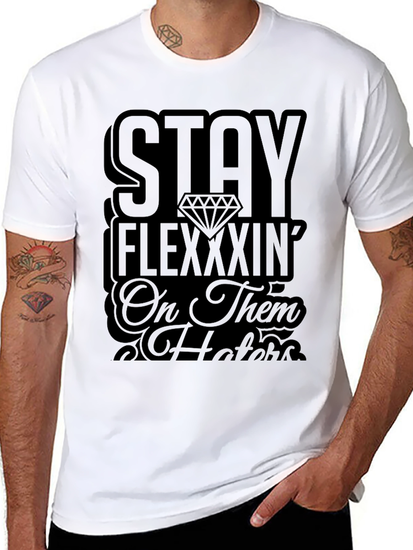Stay Flexxxin Black Graphic Tee