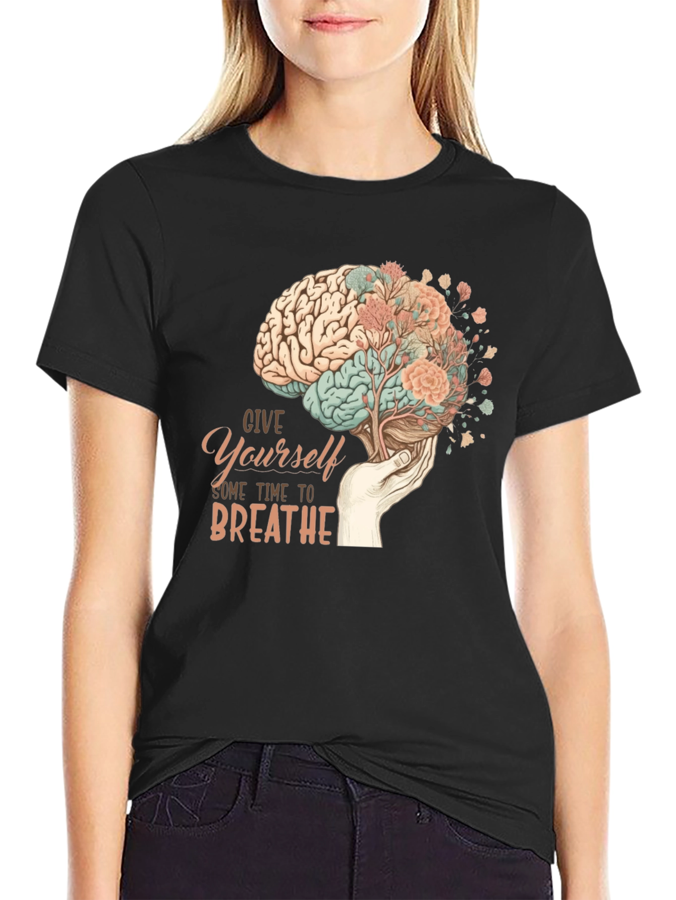 Brain & Bloom Graphic Tee - Mental Wellness Shirt