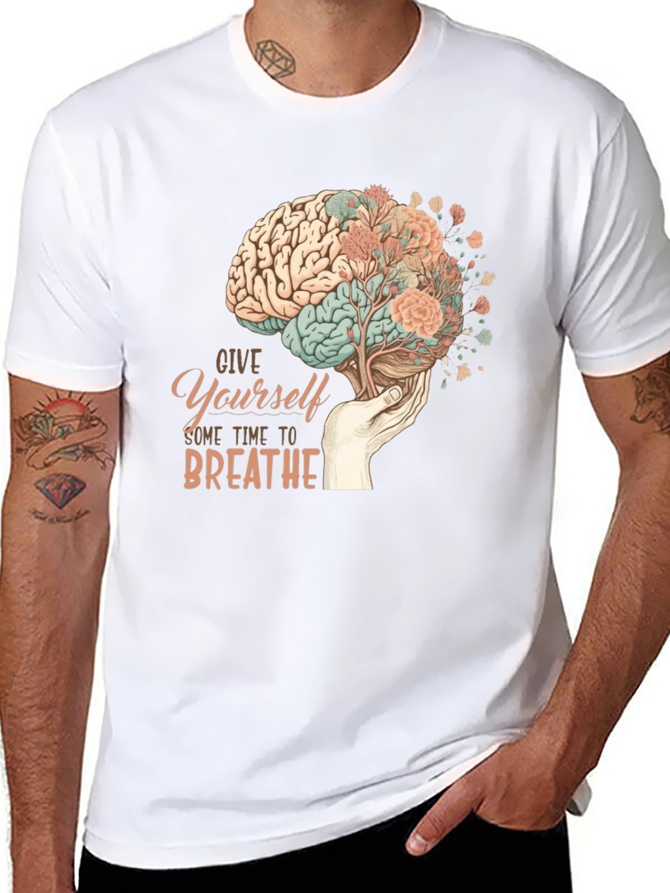 Brain & Bloom Graphic Tee - Mental Wellness Shirt