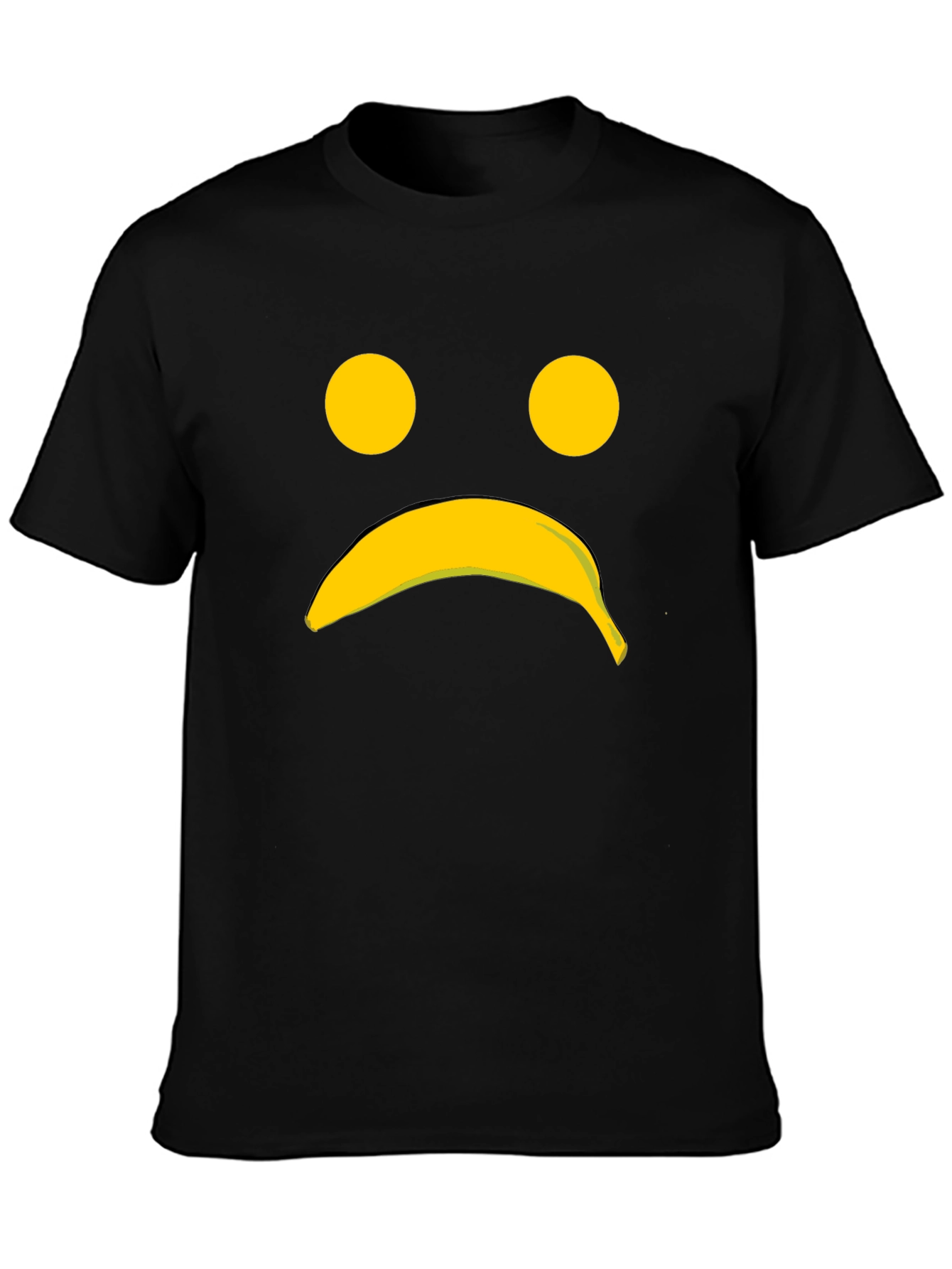 Sad Banana Face Graphic Tee - Unisex Cotton T-Shirt