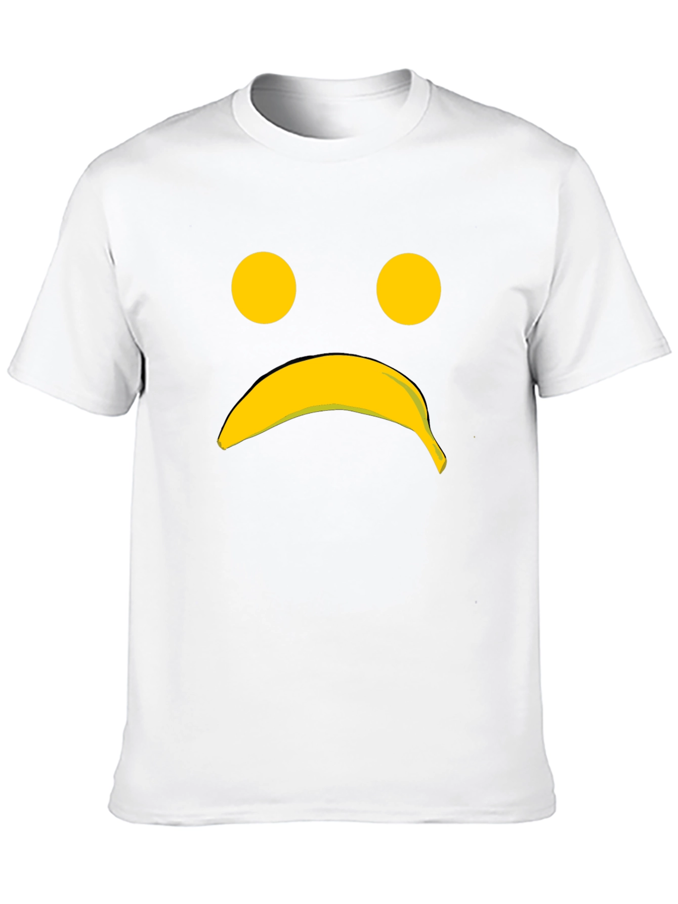 Sad Banana Face Graphic Tee - Unisex Cotton T-Shirt