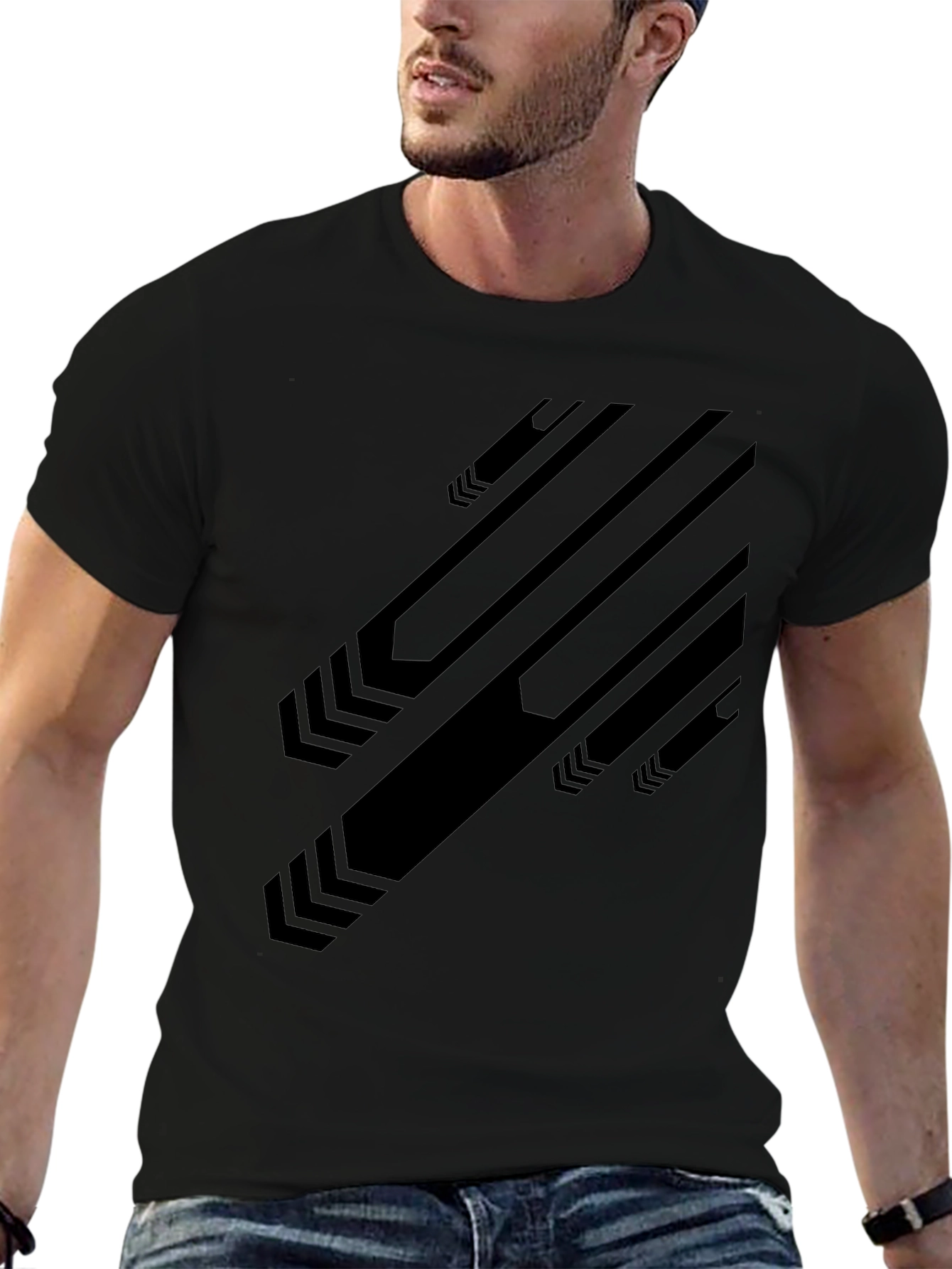 Modern Graphic Black T-Shirt