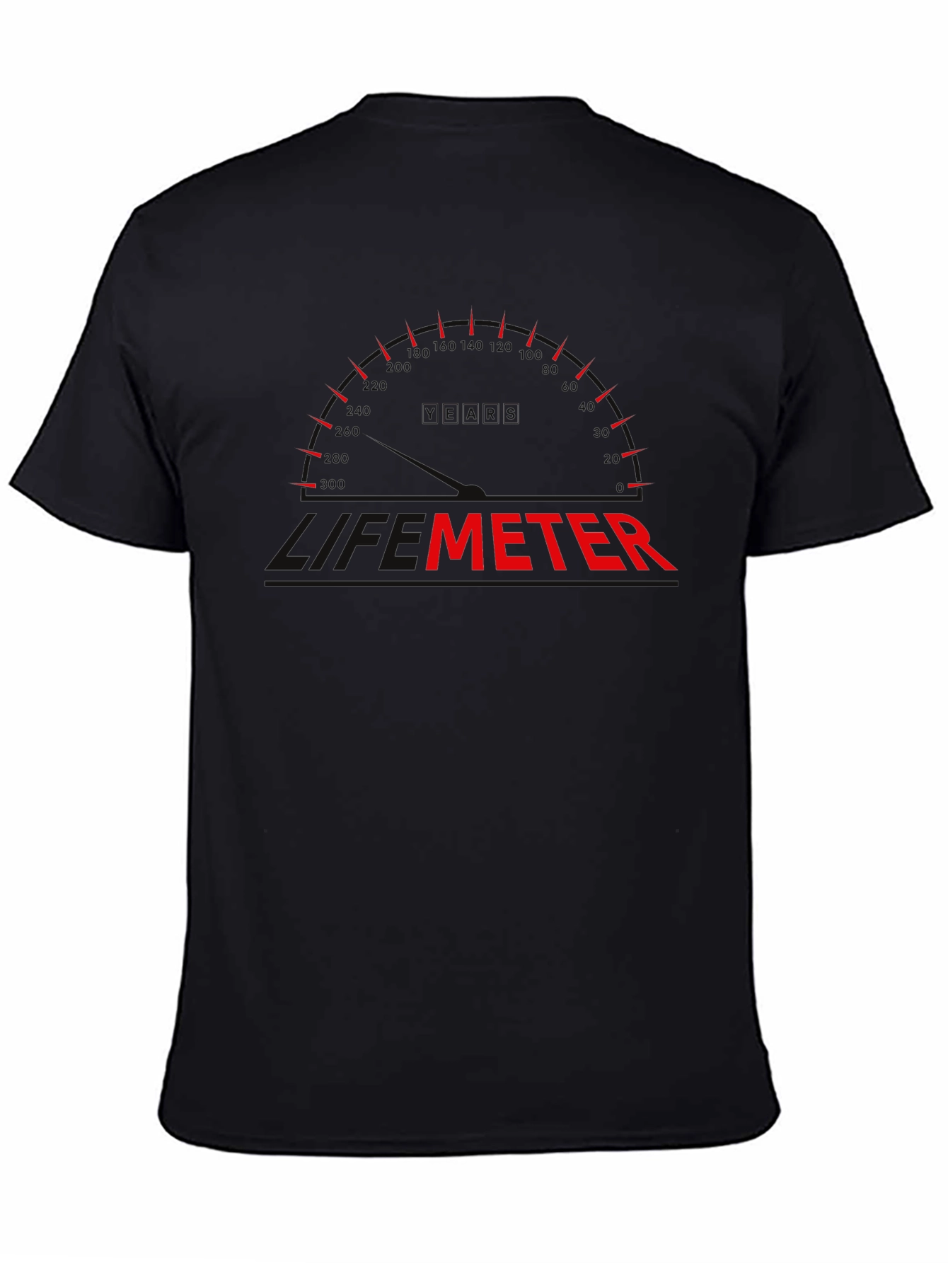 Funny Level Meter Graphic Black T-Shirt
