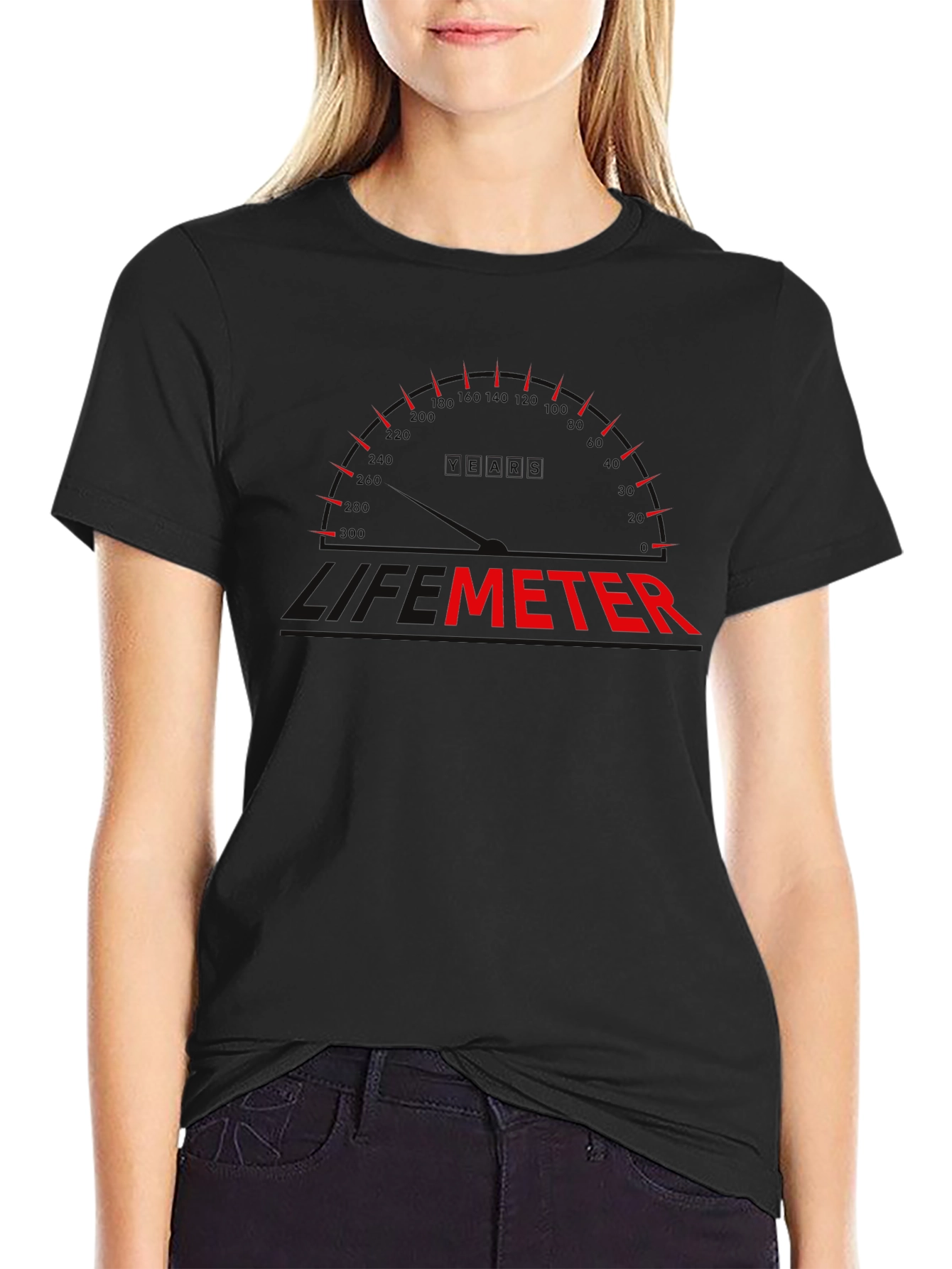 Funny Level Meter Graphic Black T-Shirt