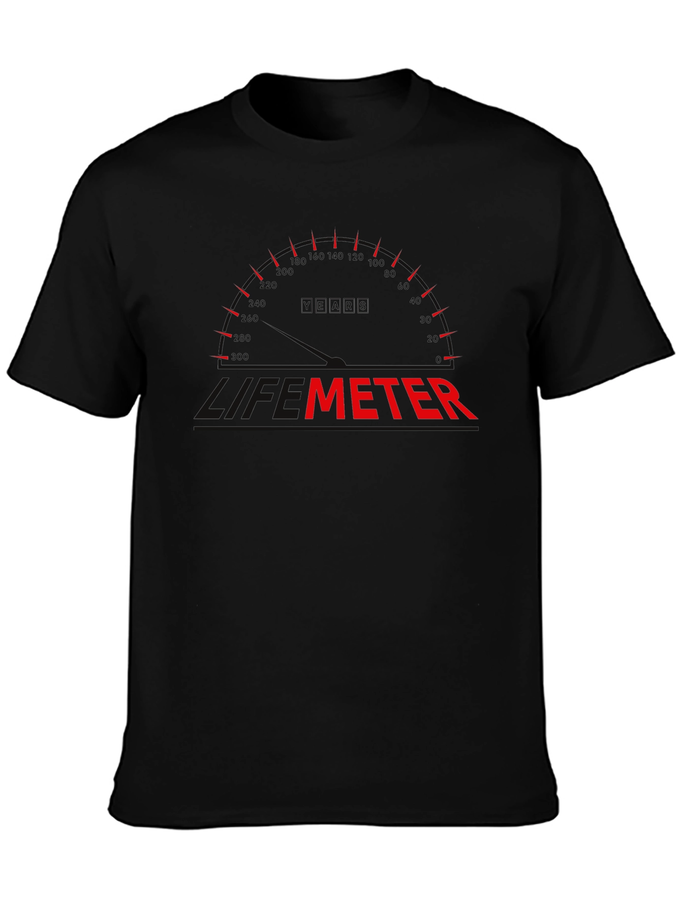 Funny Level Meter Graphic Black T-Shirt