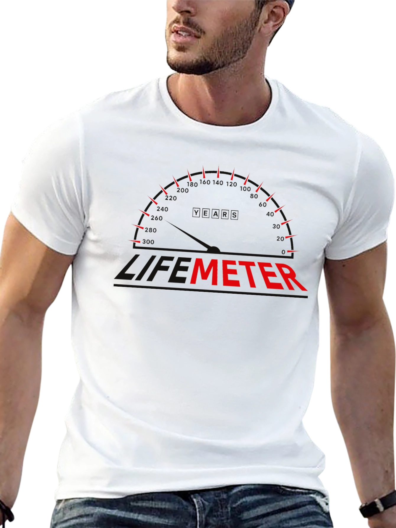Funny Level Meter Graphic Black T-Shirt