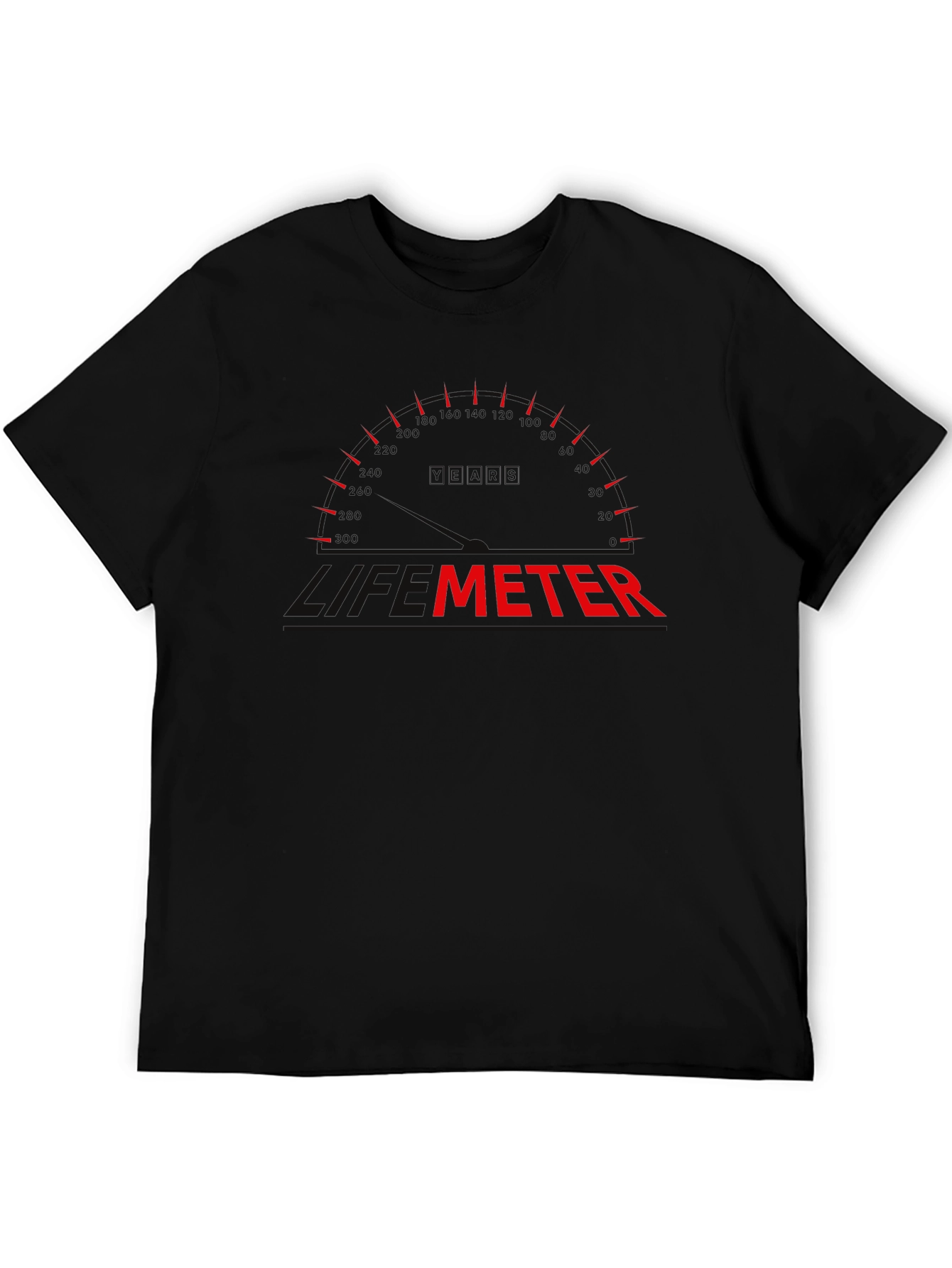 Funny Level Meter Graphic Black T-Shirt