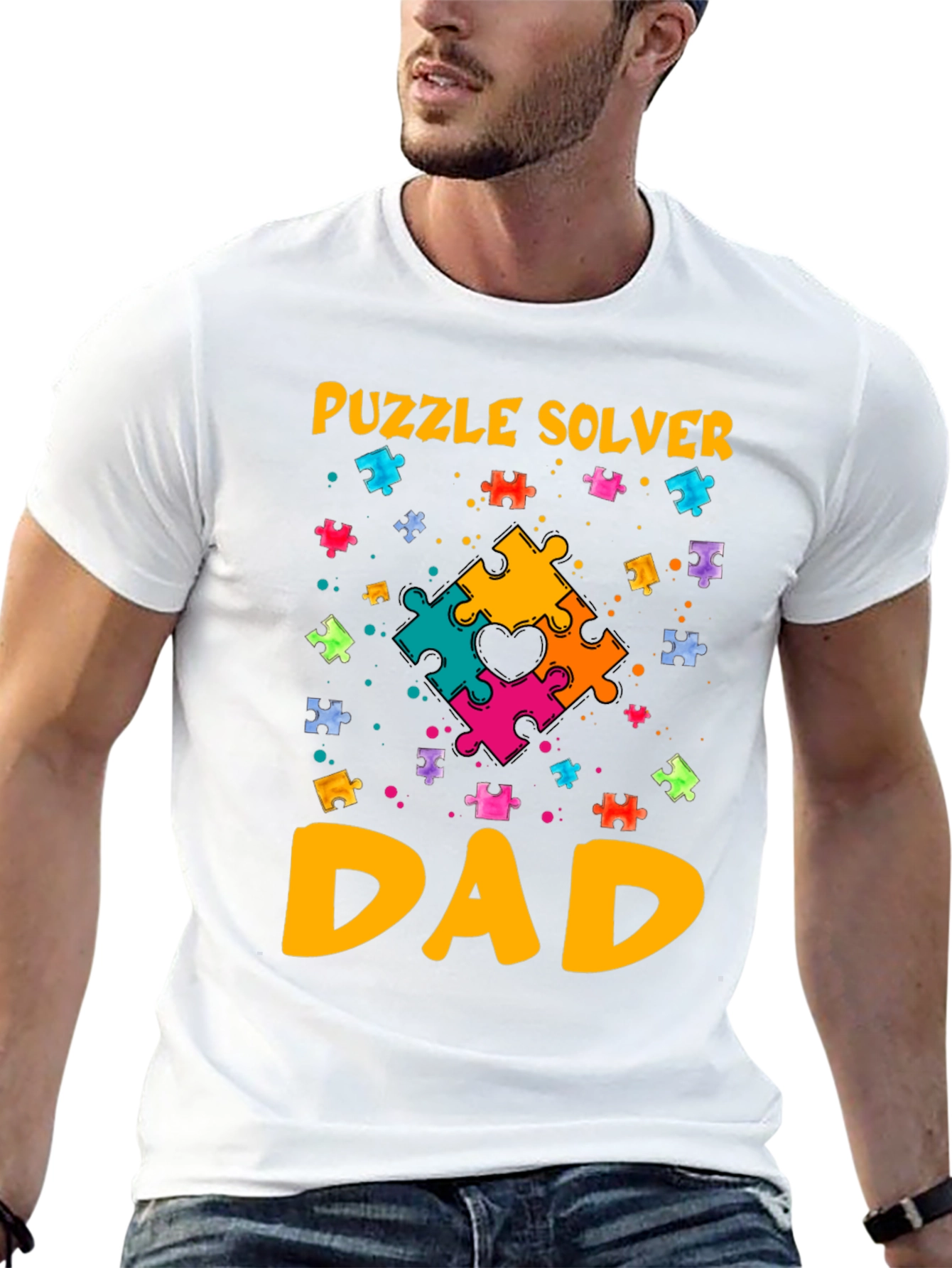 Puzzle Solver Dad T-Shirt: Autism Awareness Tee