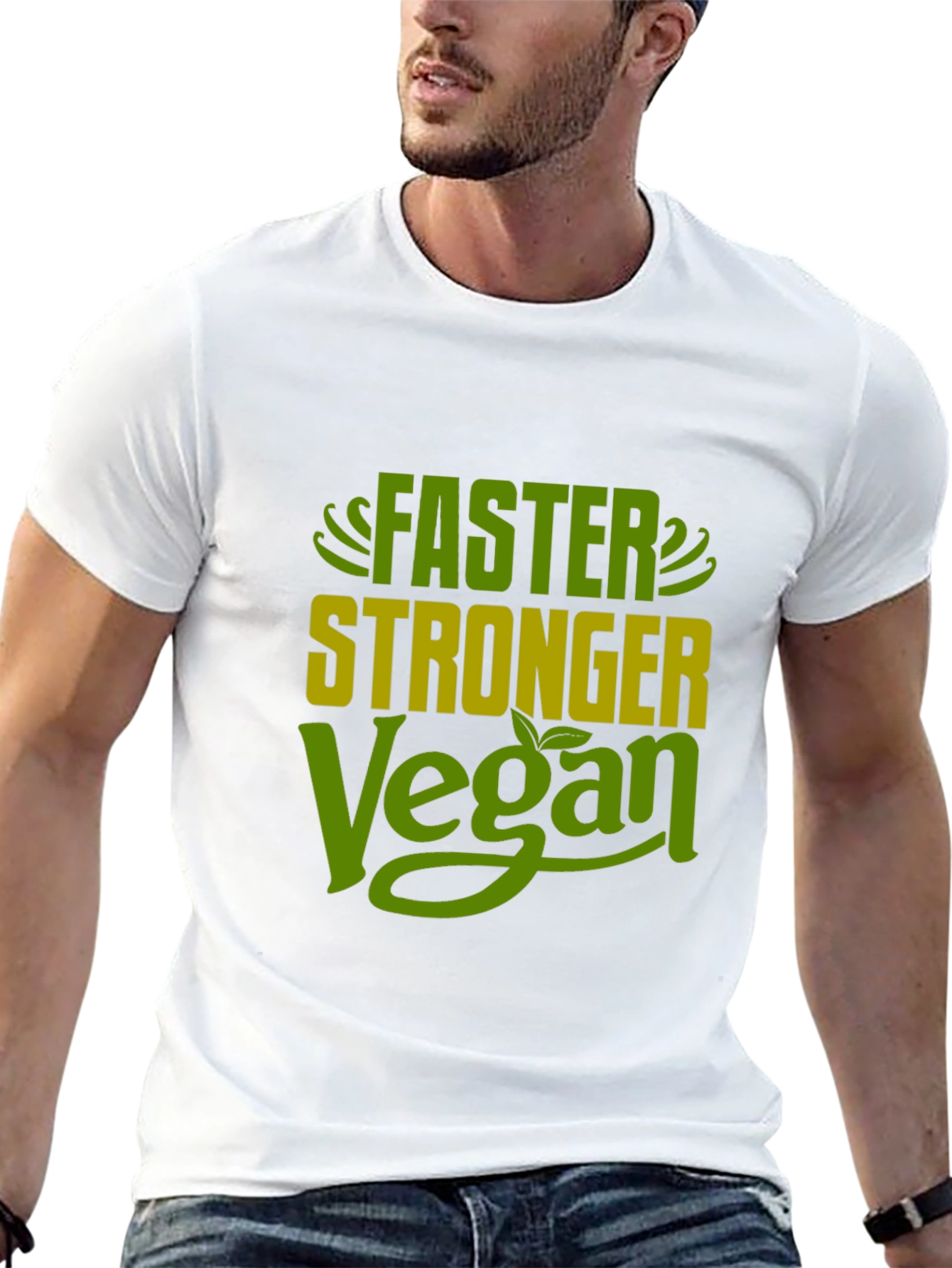 Faster Stronger Vegan T-Shirt - Plant Based Fitness
