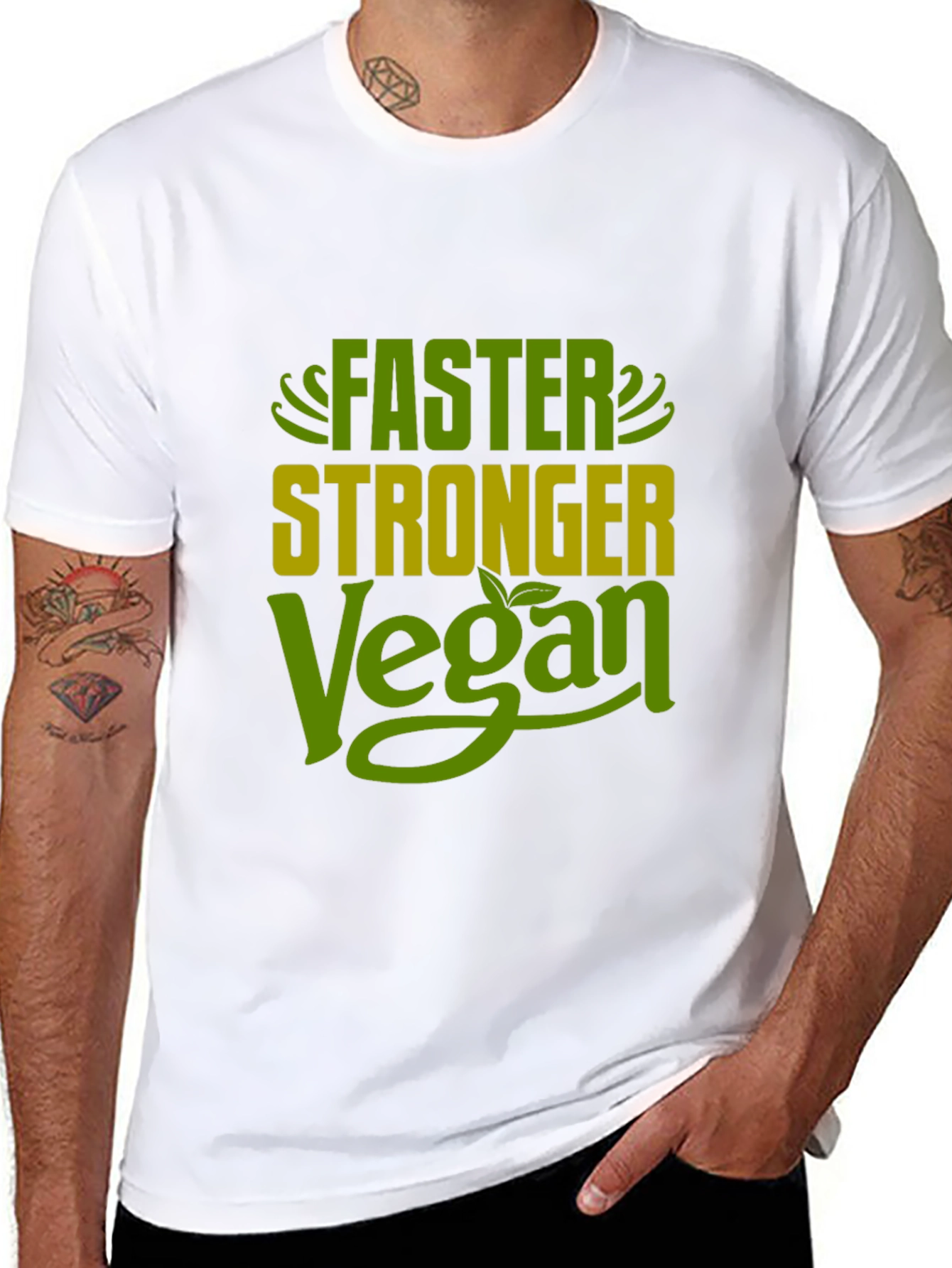 Faster Stronger Vegan T-Shirt - Plant Based Fitness
