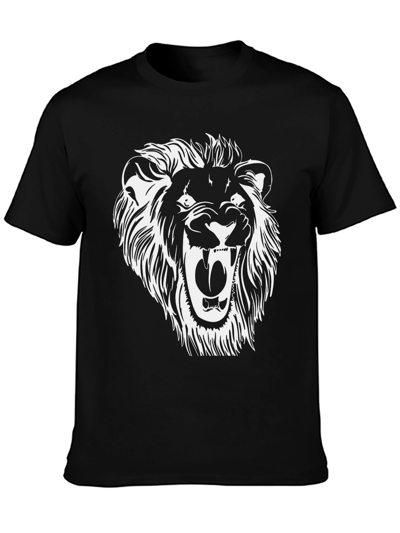 Lion Graphic Tee - Black Cotton Blend
