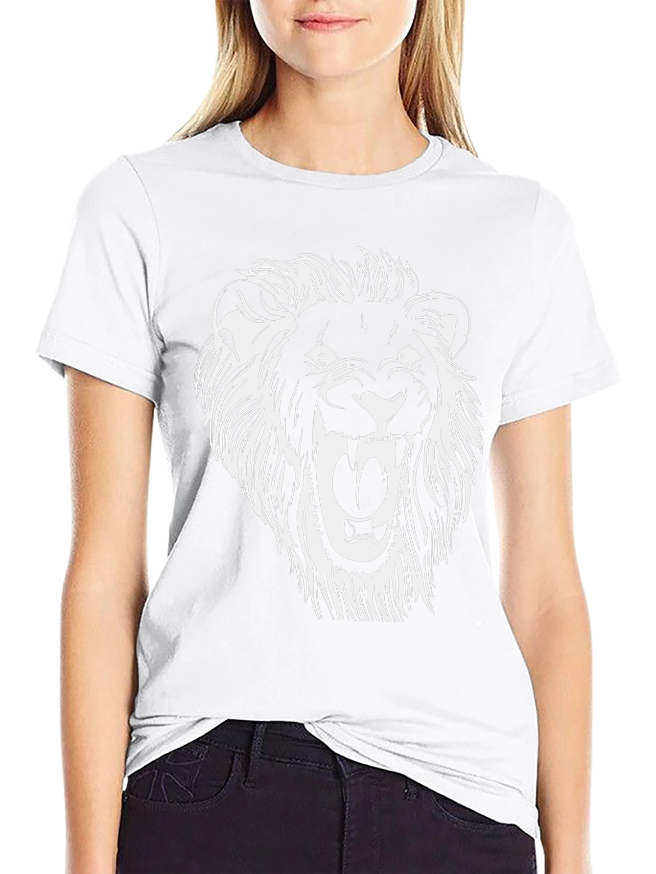 Lion Graphic Tee - Black Cotton Blend