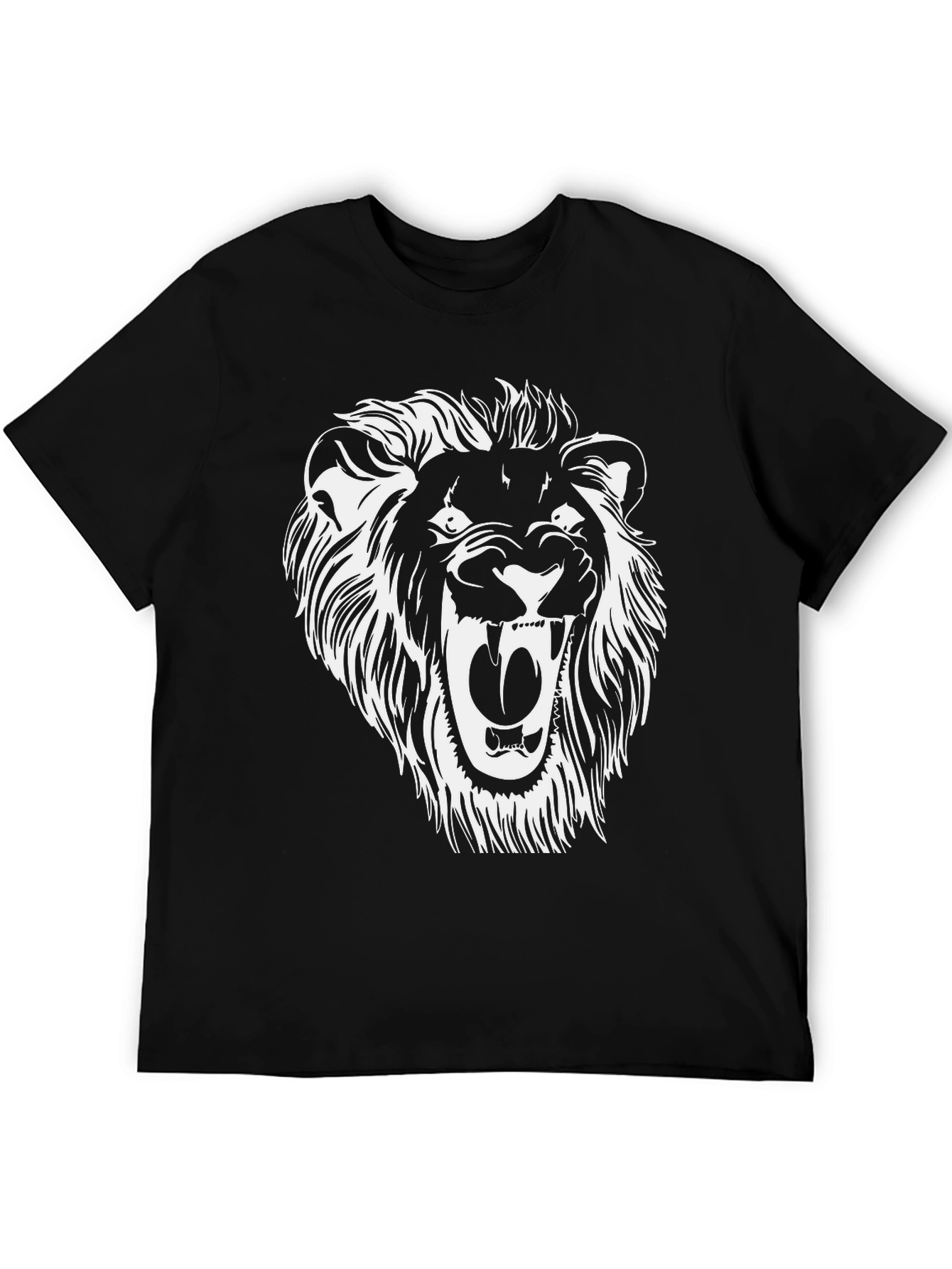 Lion Graphic Tee - Black Cotton Blend