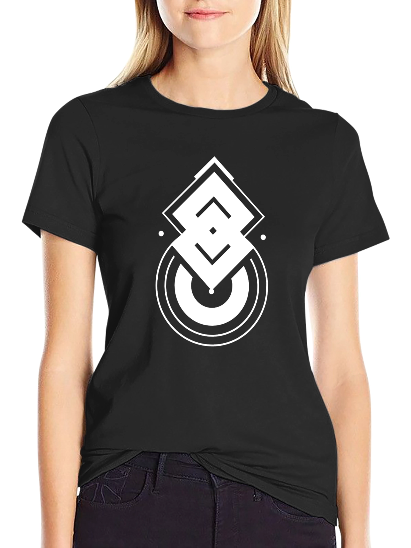 Geometric Graphic Tee - Modern Design Shirt