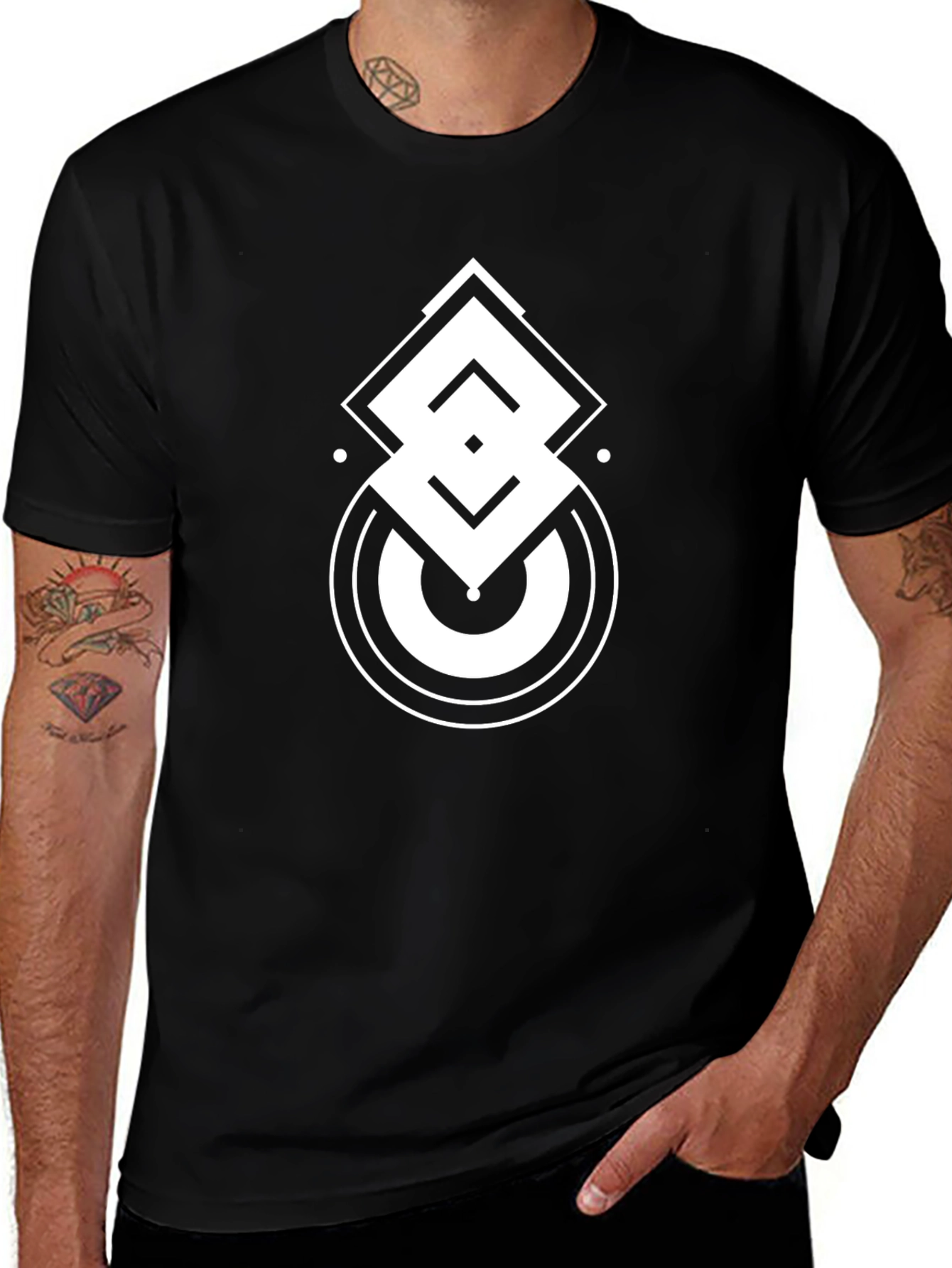 Geometric Graphic Tee - Modern Design Shirt