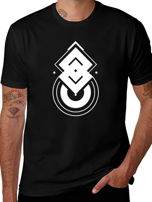 Geometric Graphic Tee - Modern Design Shirt